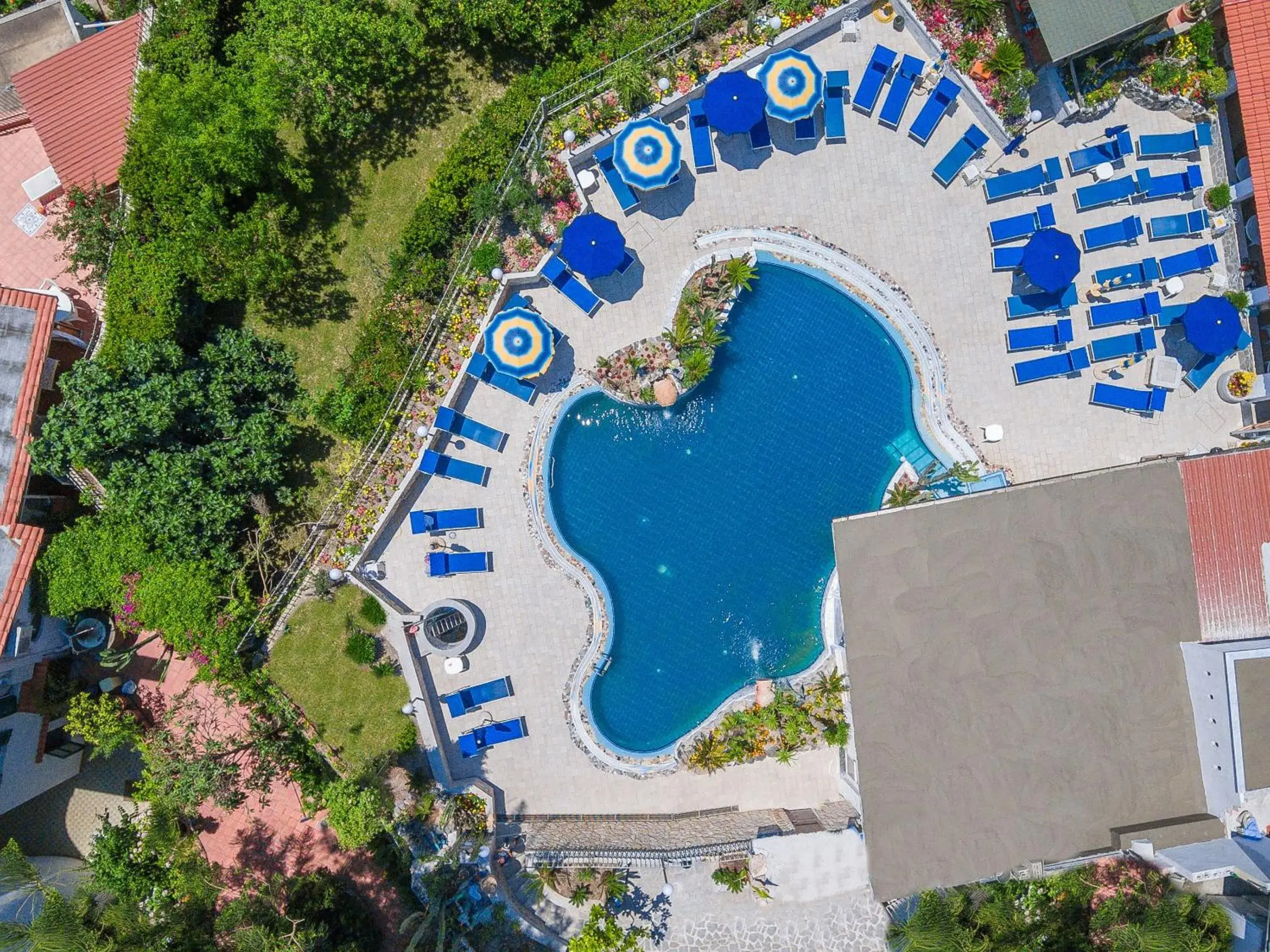 Bird's eye view, Pool View in Hotel Terme Saint Raphael