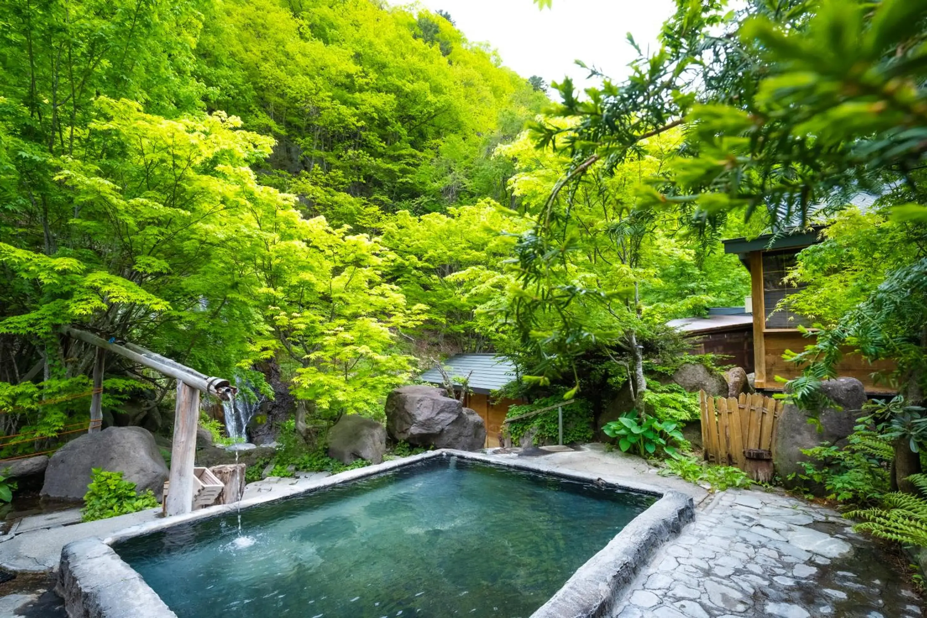 Open Air Bath, Swimming Pool in Hatcho no Yu Hot Spring Ryokan