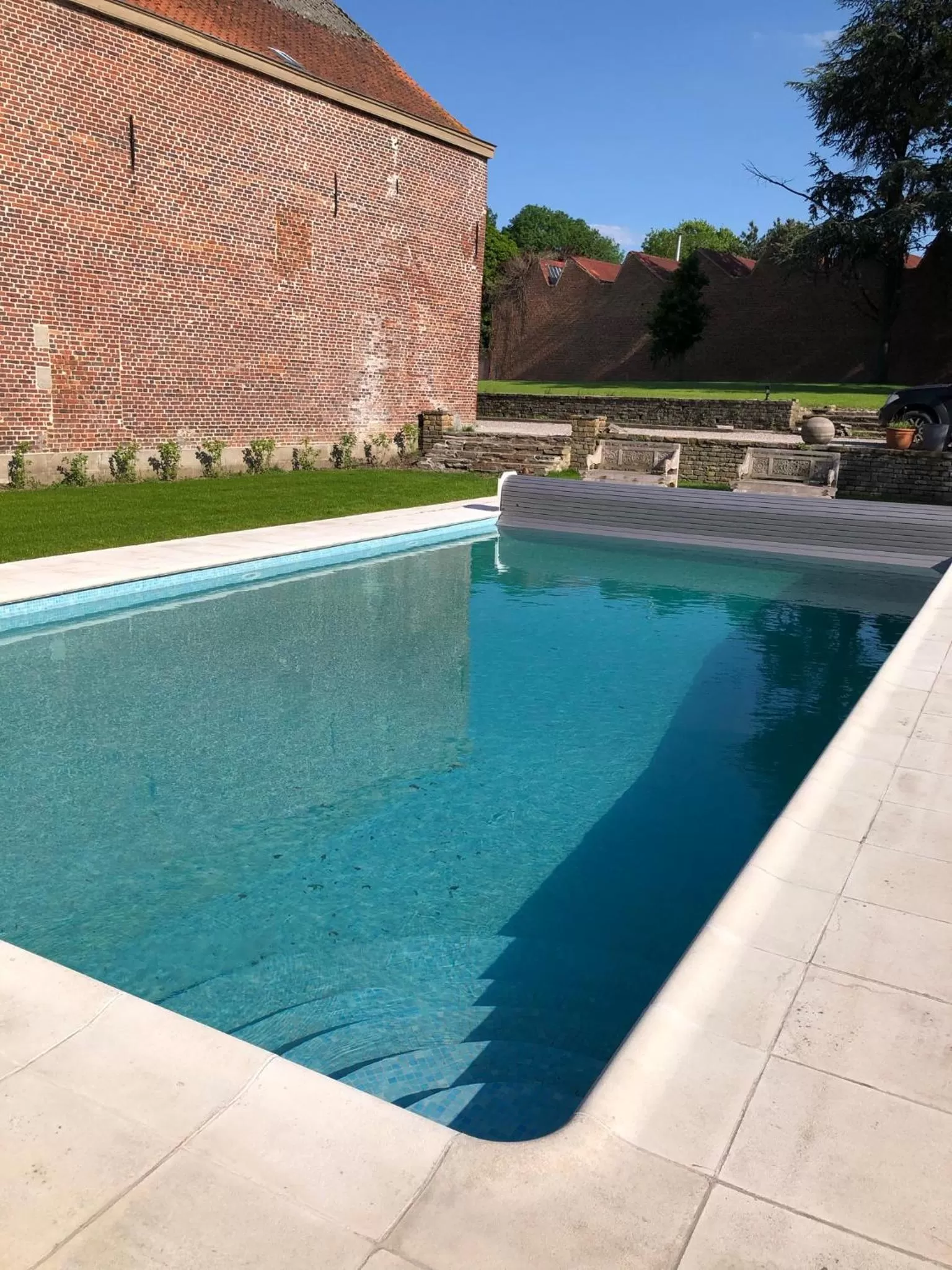 Pool view in La Posterie