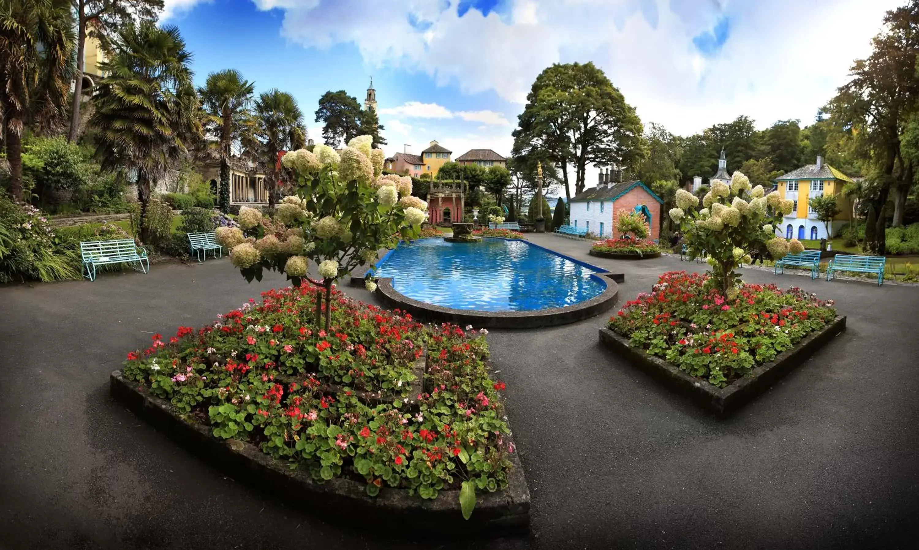 Garden, Swimming Pool in Portmeirion Village & Castell Deudraeth