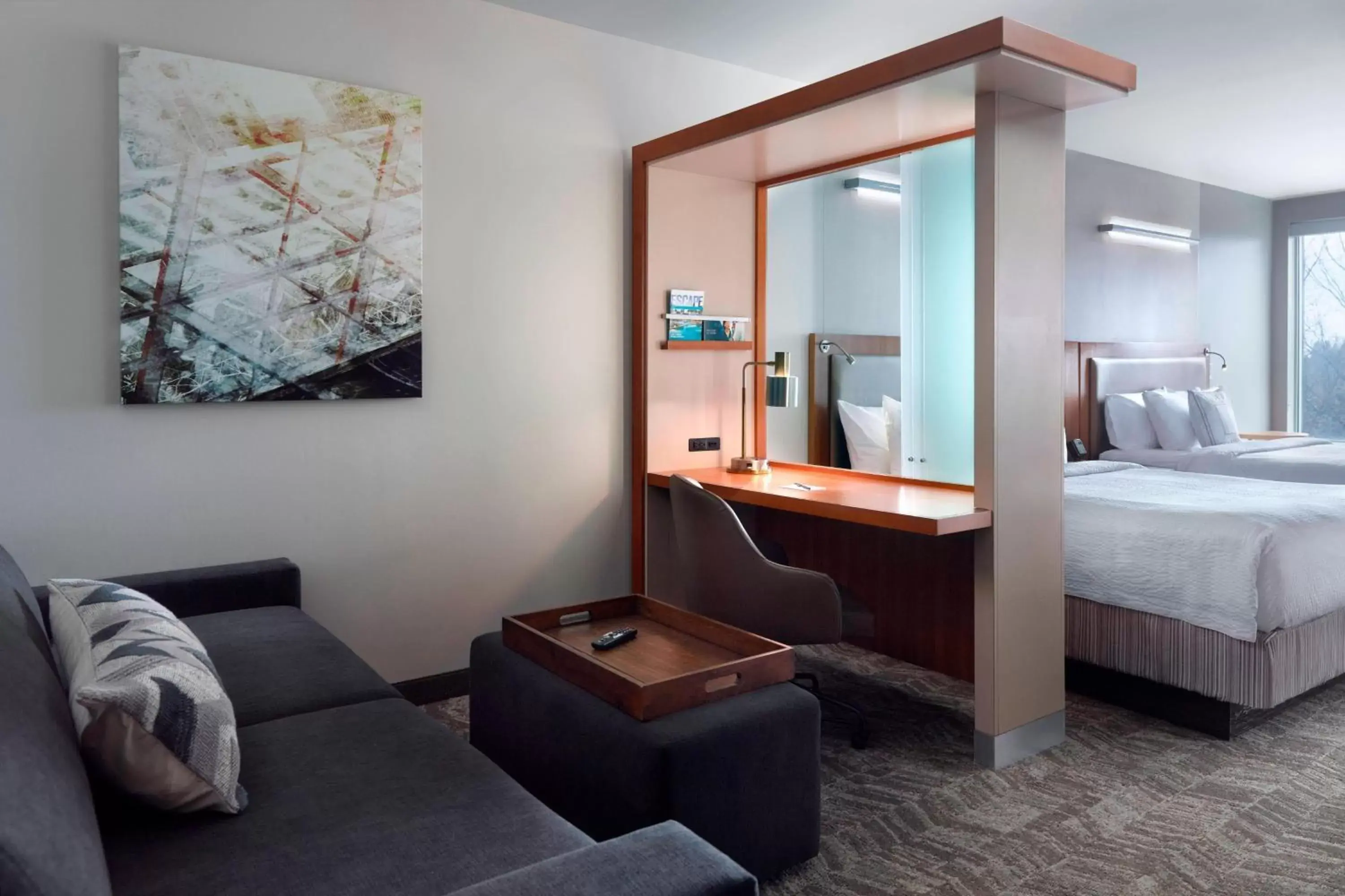 Living room, Bed in SpringHill Suites by Marriott Atlanta Airport Gateway