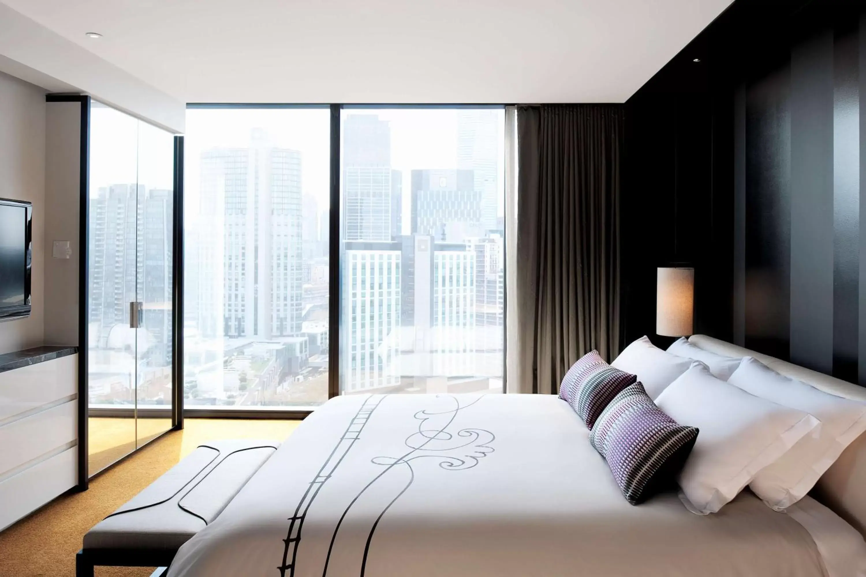 Bedroom, Bed in Crown Metropol Melbourne