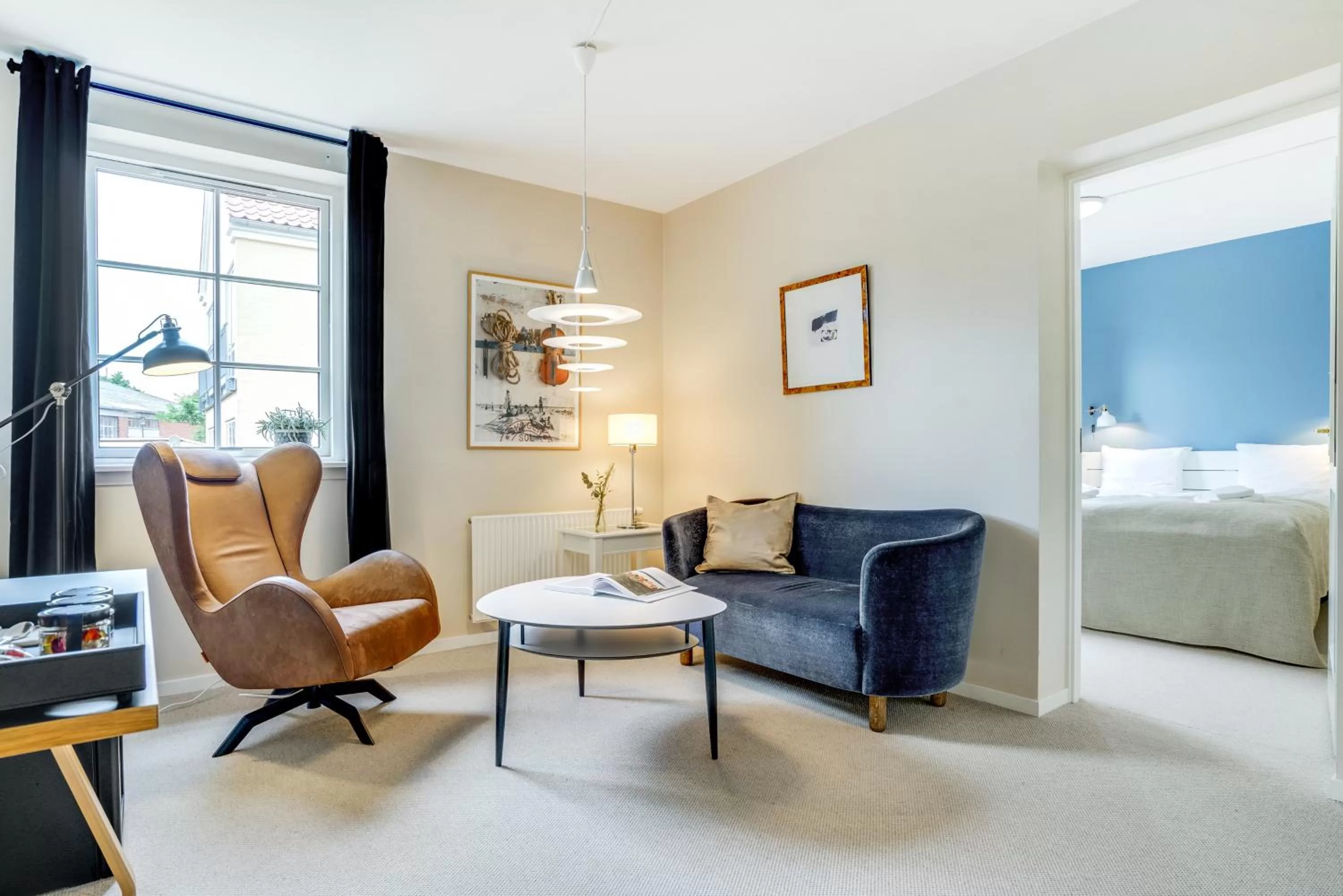 Living room, Bed in Skagen Harbour Hotel