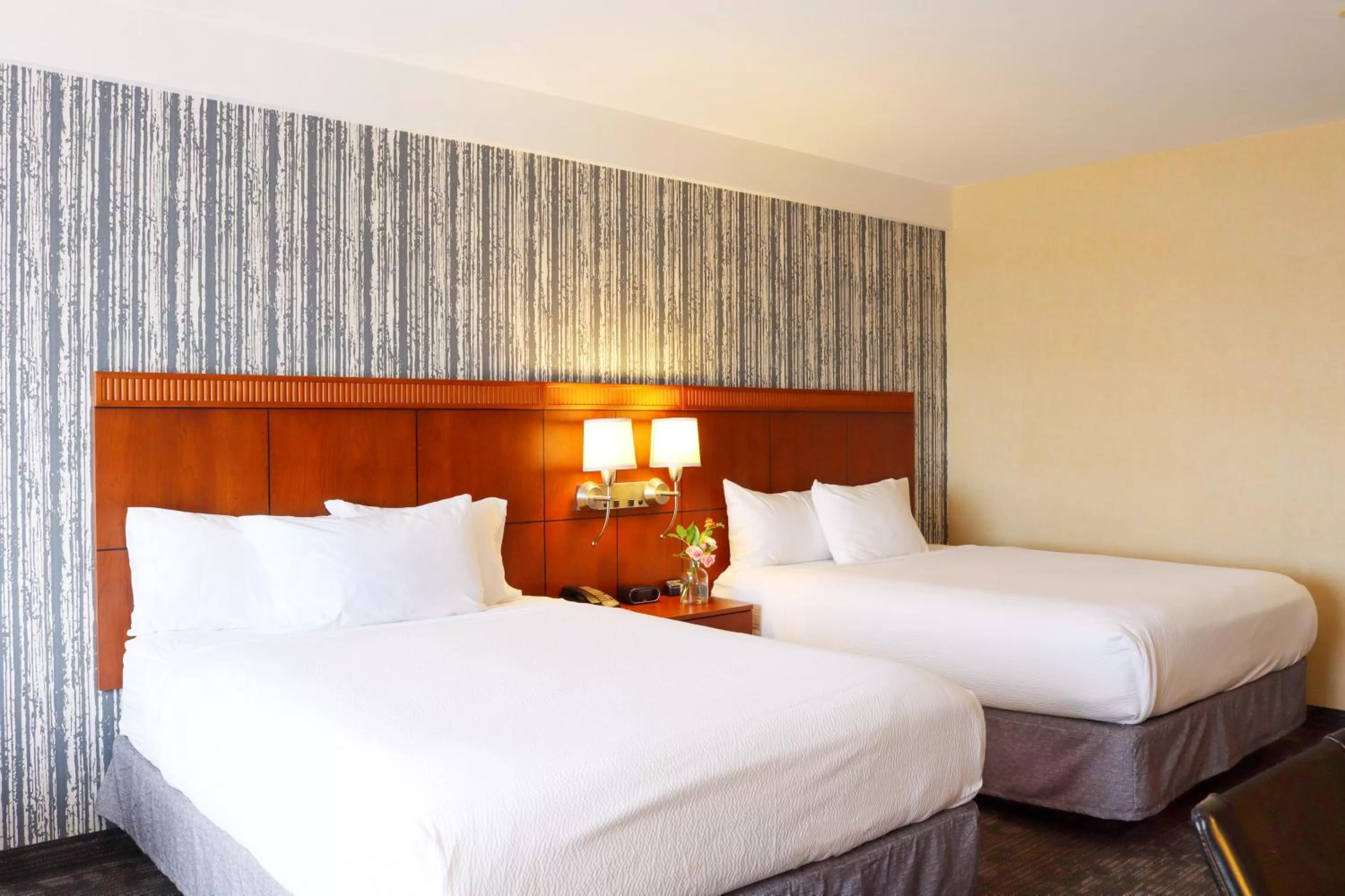 Queen Room with Two Queen Beds, City View and Roll-in Shower - Mobility Accessible in Courtyard Burlington Harbor