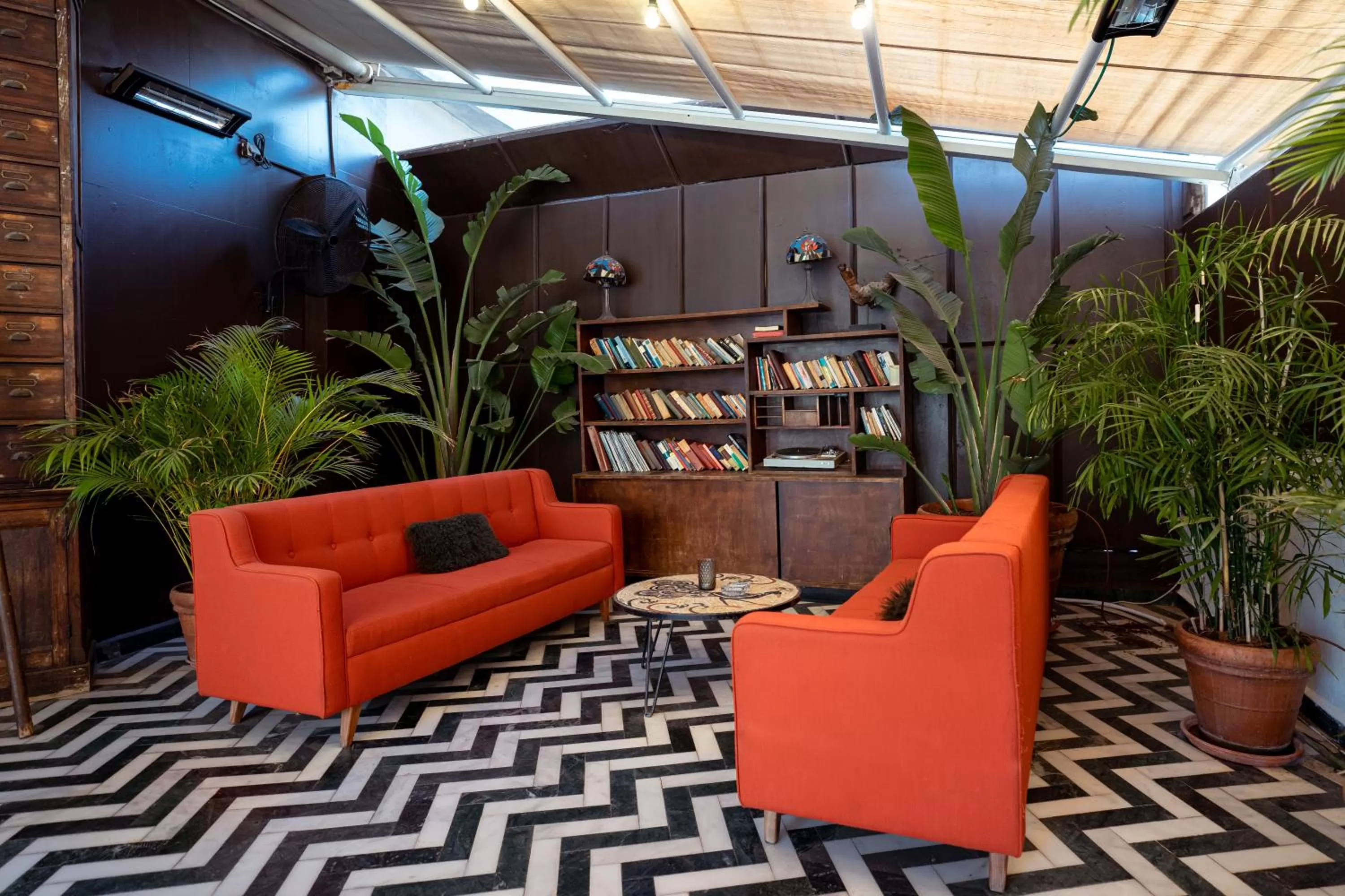 Library in Brown TLV Urban Hotel a member of Brown Hotels