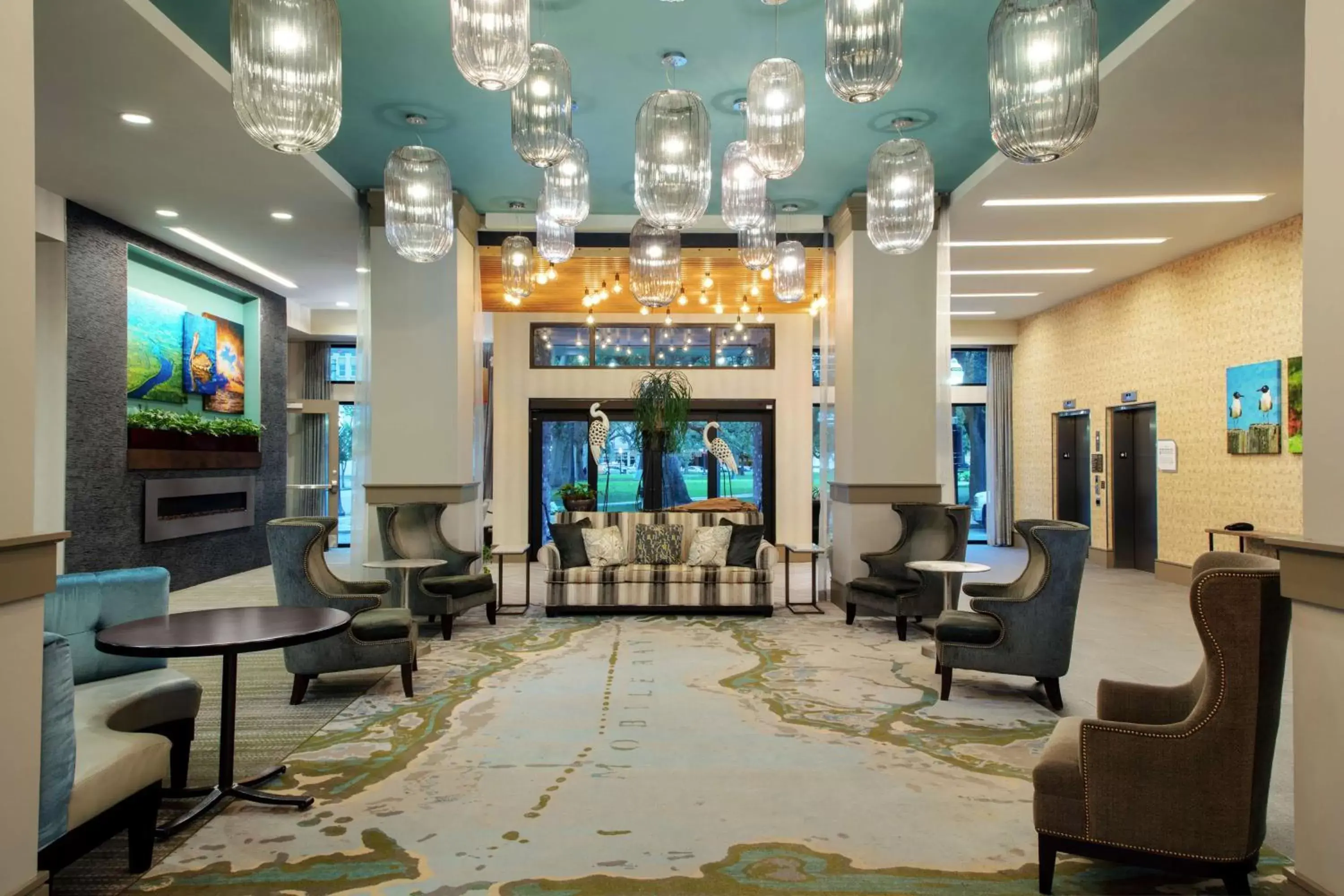 Lobby or reception, Lounge/Bar in Hilton Garden Inn Mobile Downtown