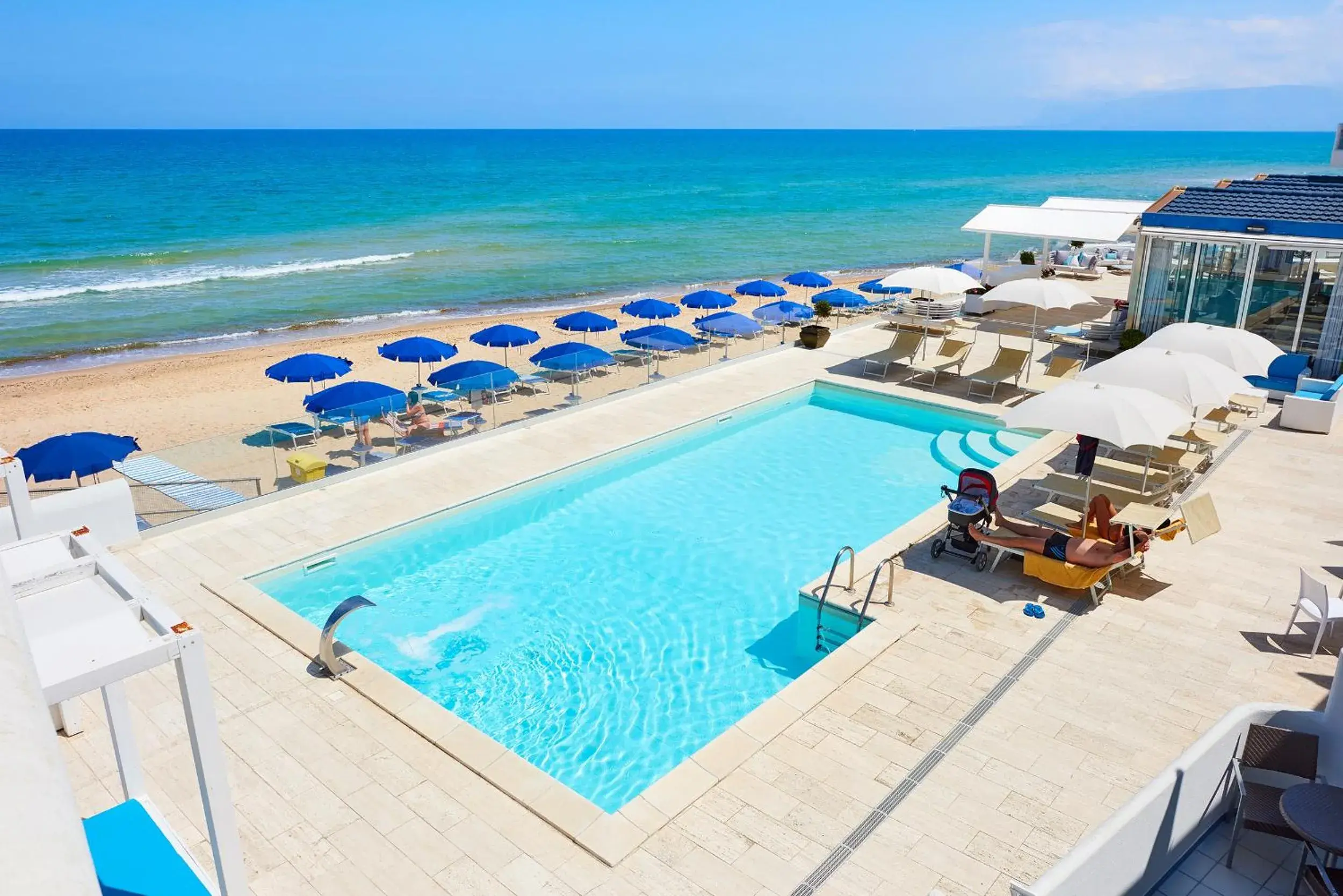 Balcony/Terrace, Swimming Pool in Hotel La Battigia