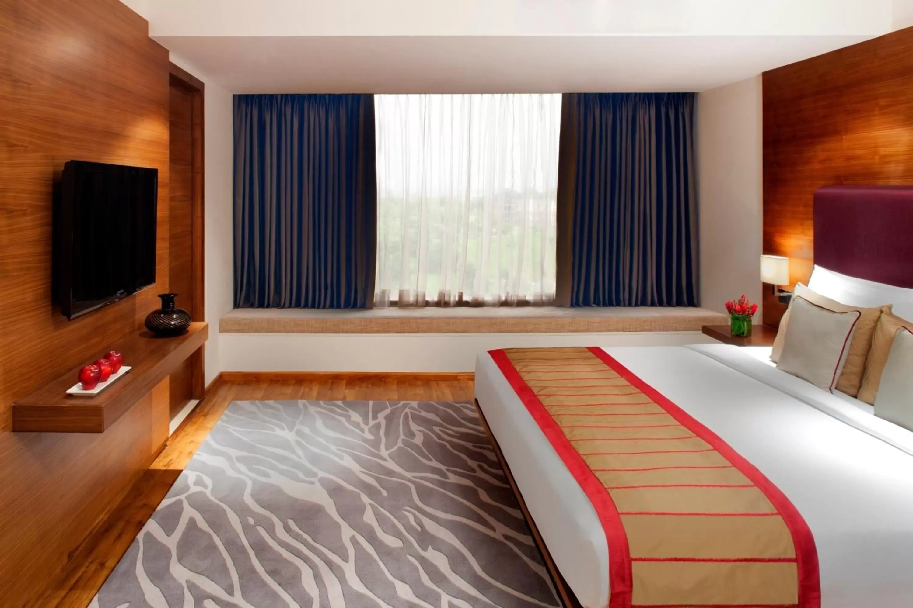 View (from property/room), Bed in Radisson Blu Plaza Hotel Hyderabad Banjara Hills