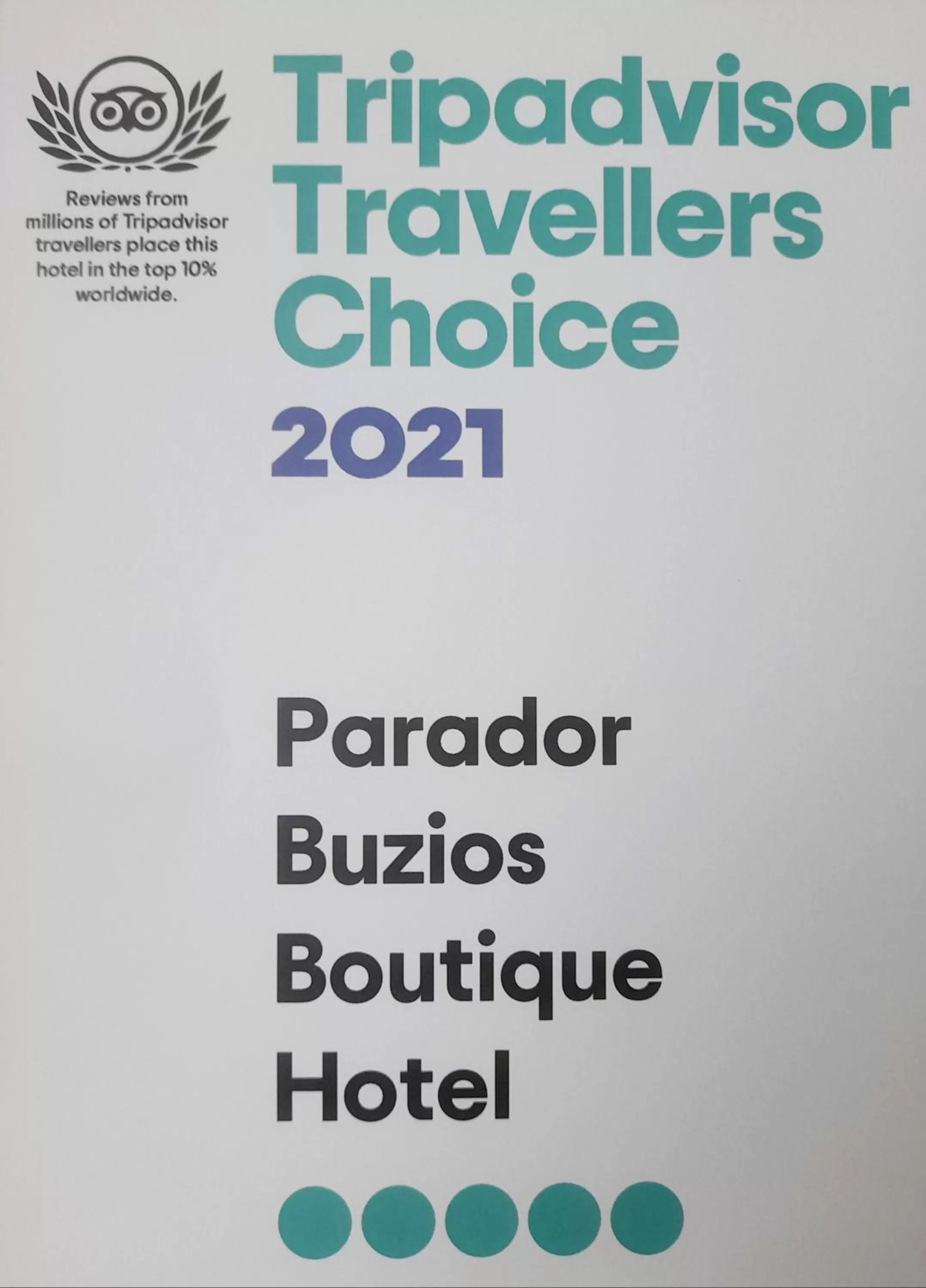 Certificate/Award in Parador Búzios Boutique Hotel