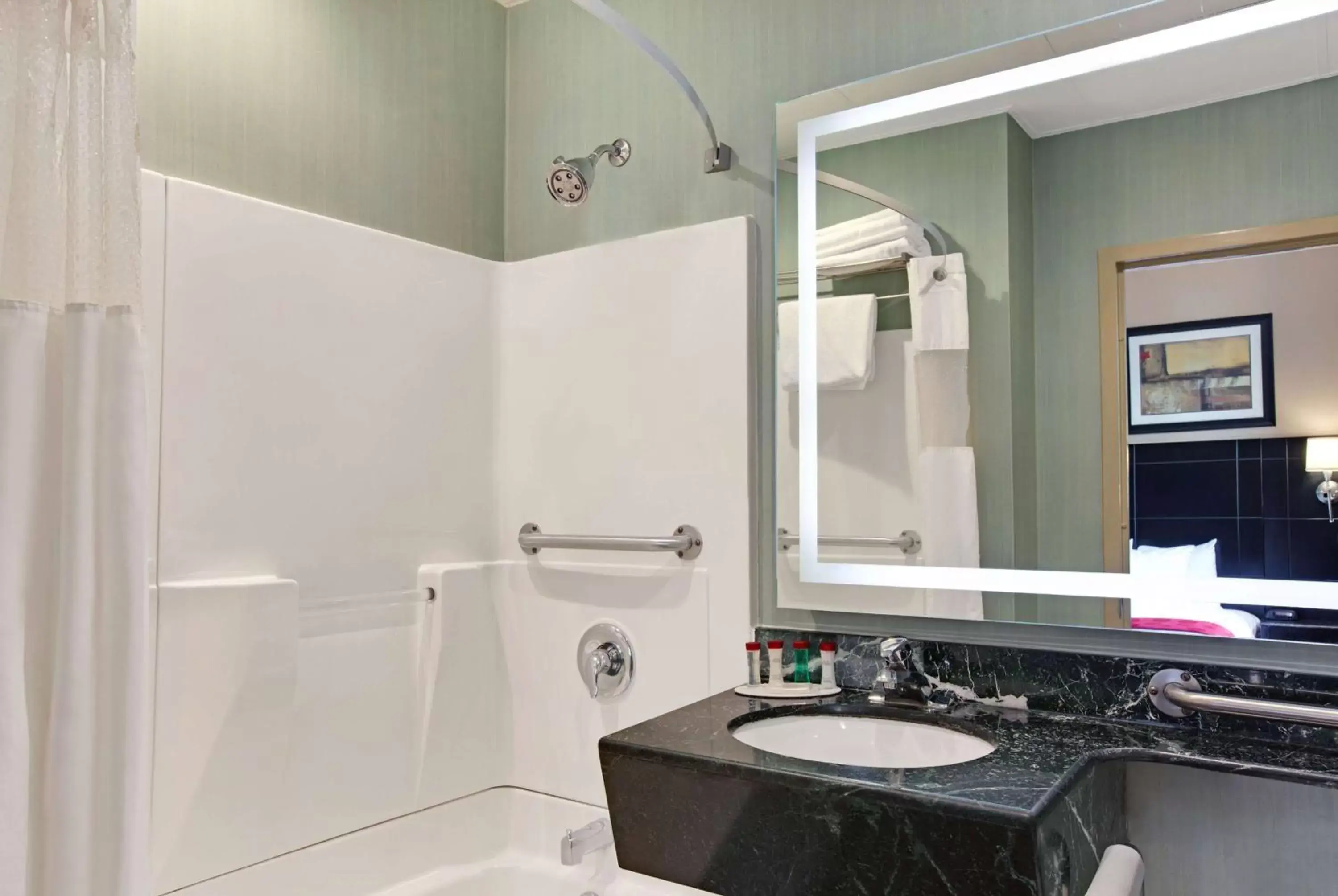 TV and multimedia, Bathroom in Ramada by Wyndham Bronx