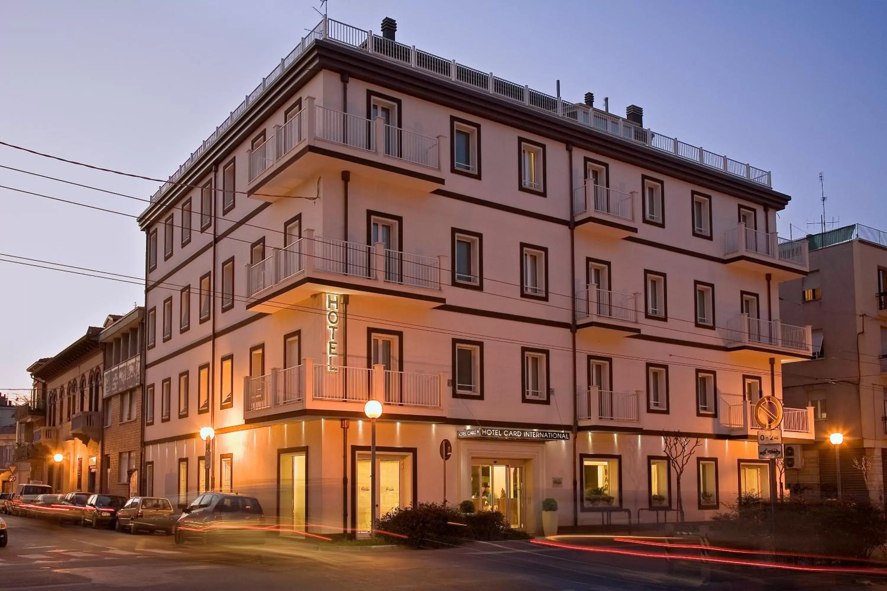 Facade/entrance in Card International Hotel