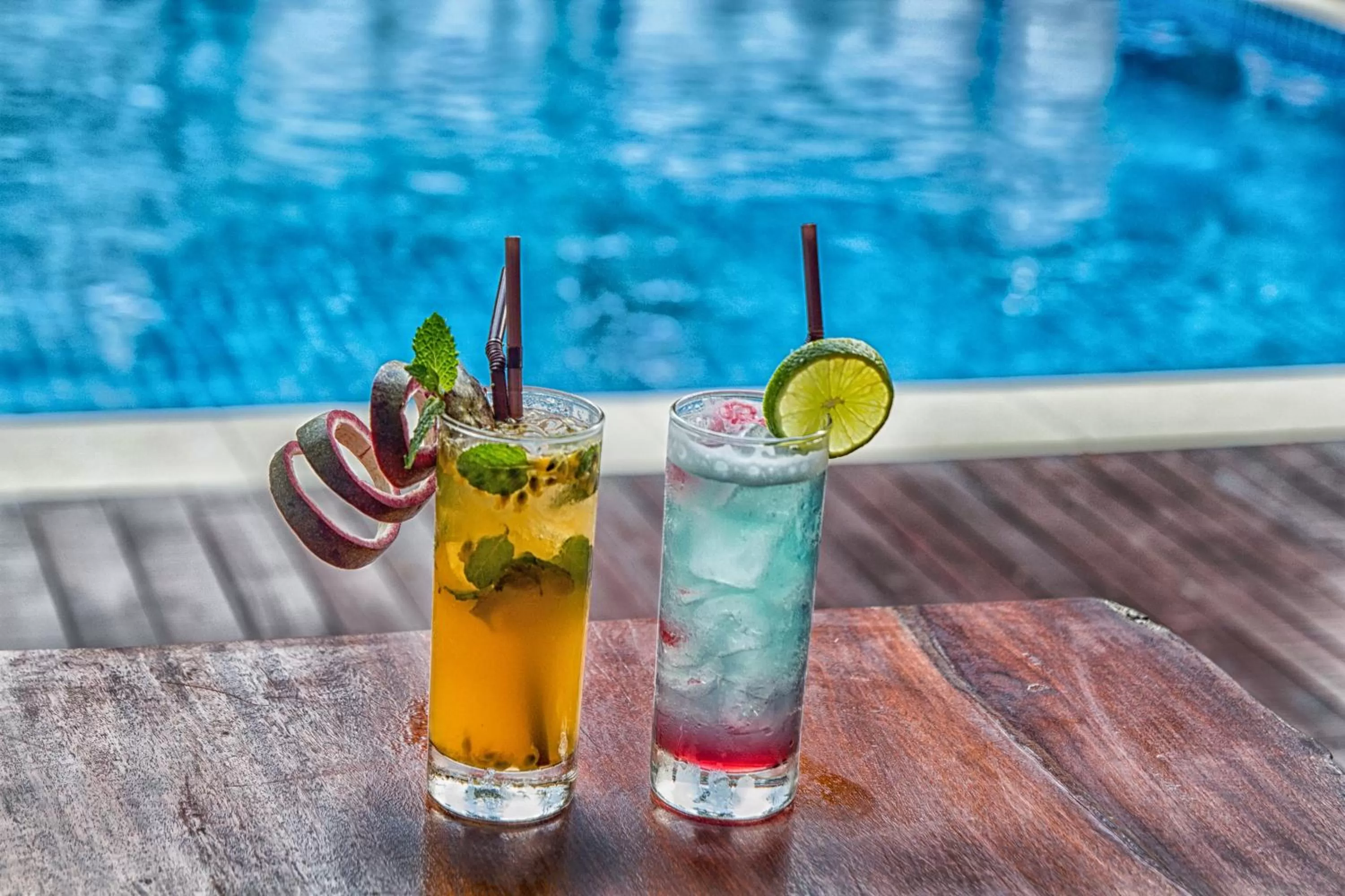 Drinks in Poolside Villa