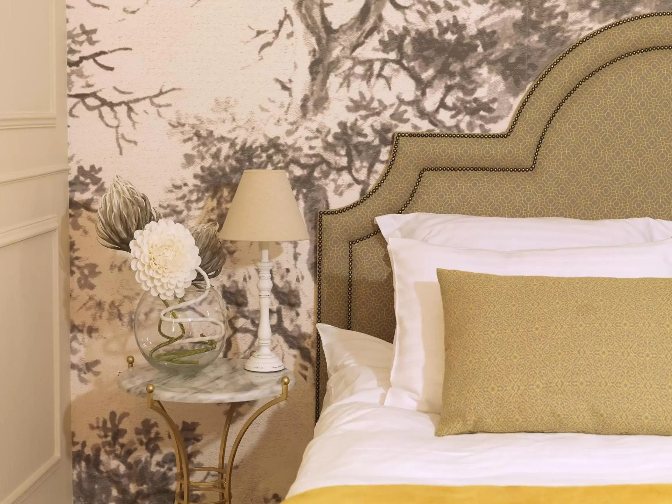 Decorative detail, Bed in Hotel Splendid 1900 Decorative detail, Bed in Hotel Splendid 1900