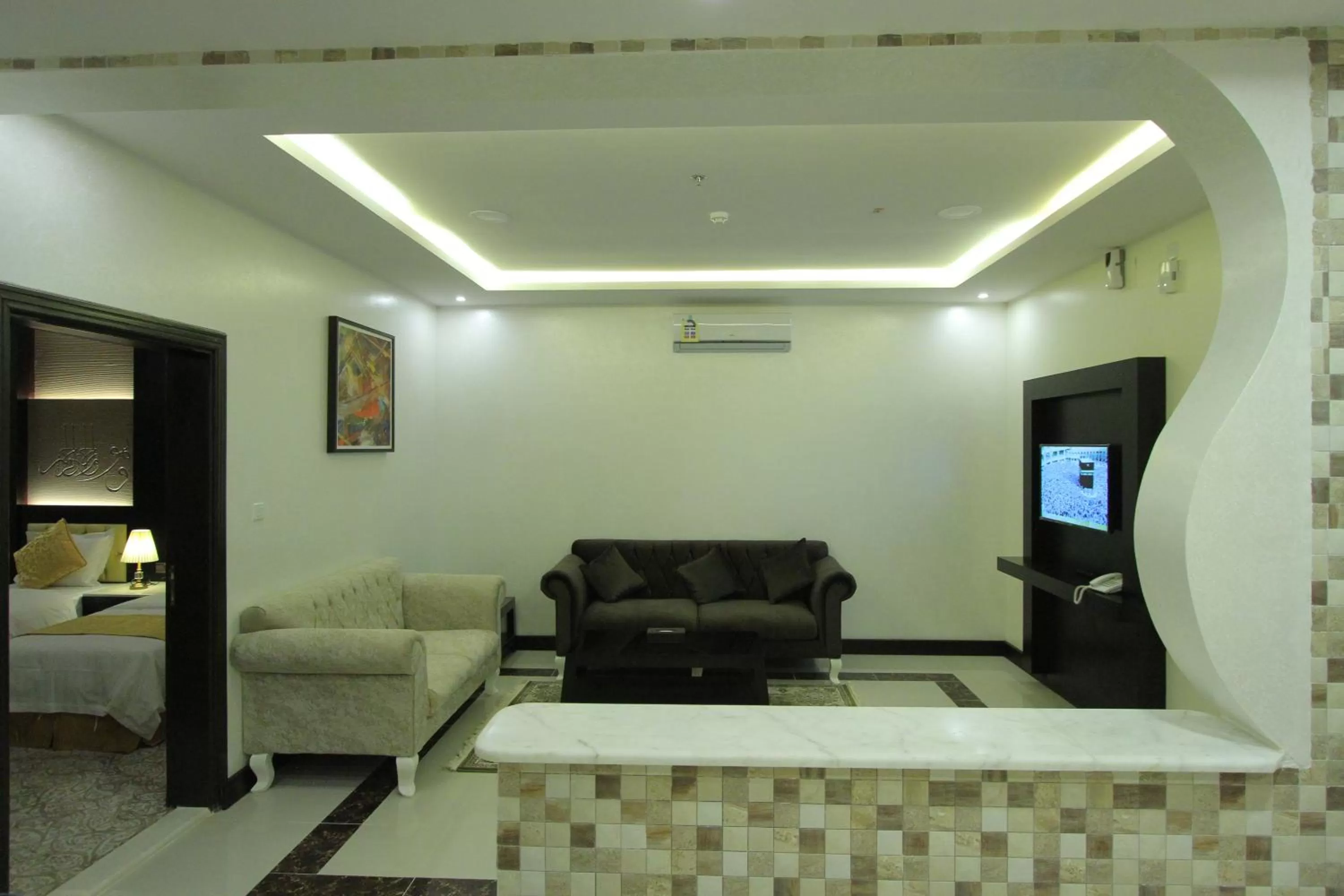 Seating area in Qasr Rayana Aparthotel