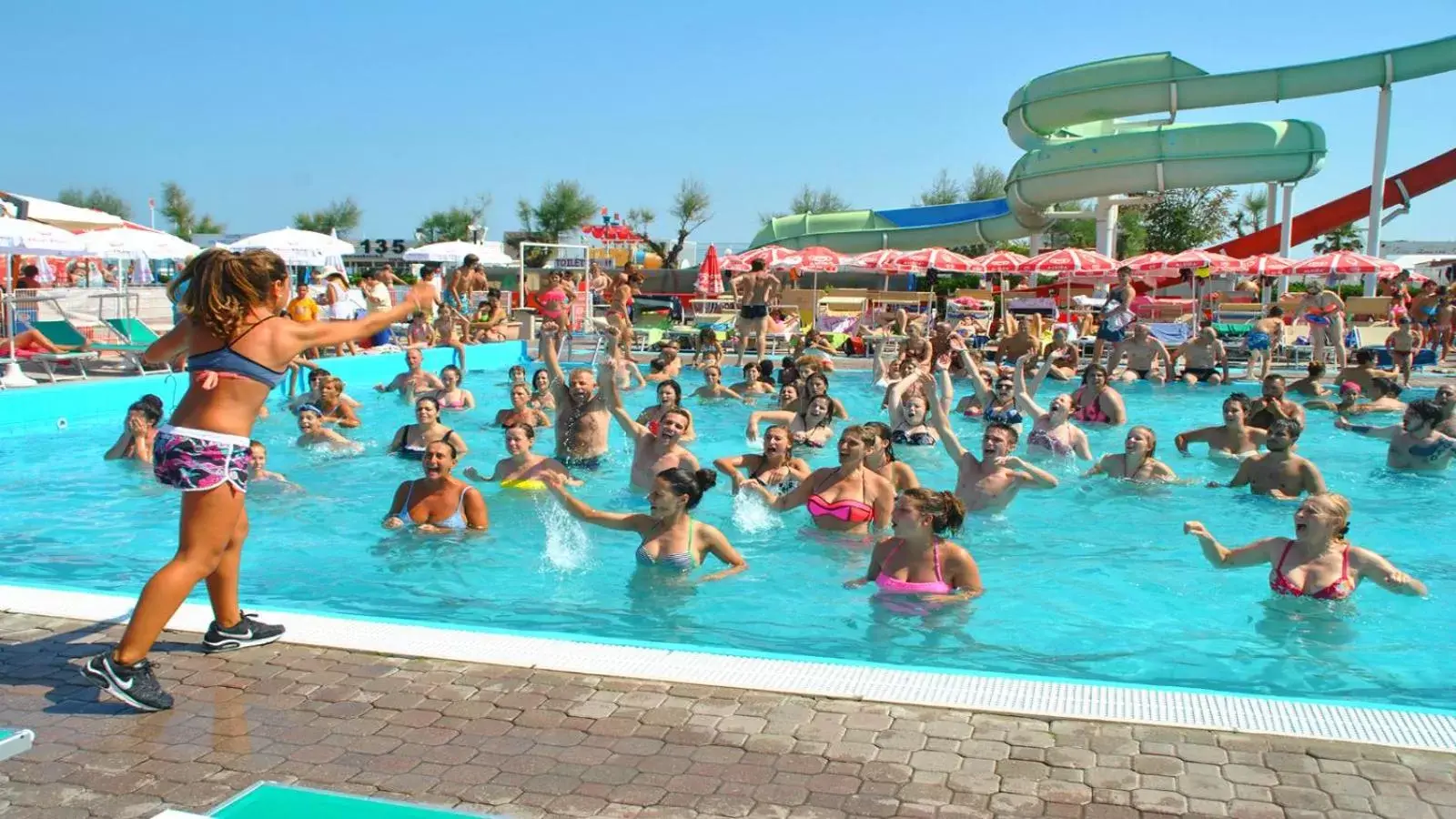 Aqua park, Swimming Pool in Hotel Edelweiss Riccione