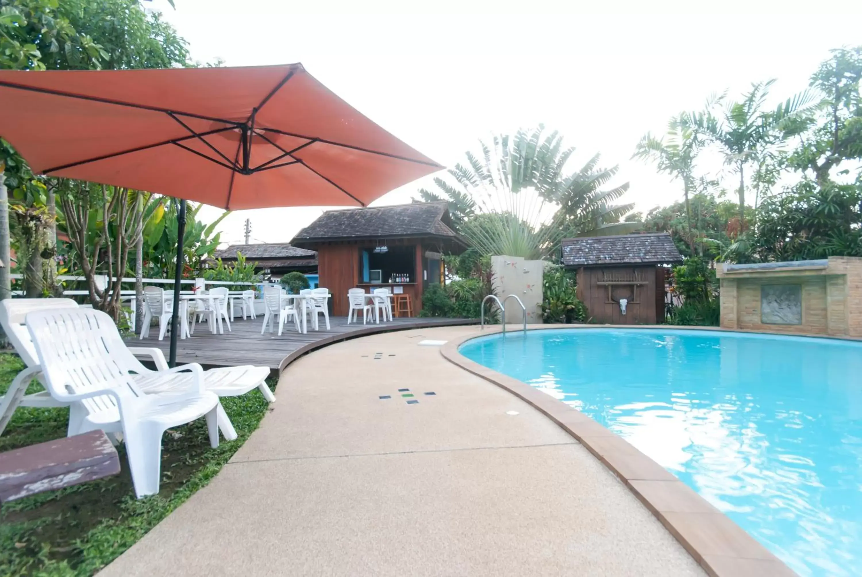 Balcony/Terrace, Swimming Pool in Namkhong Guesthouse and Resort