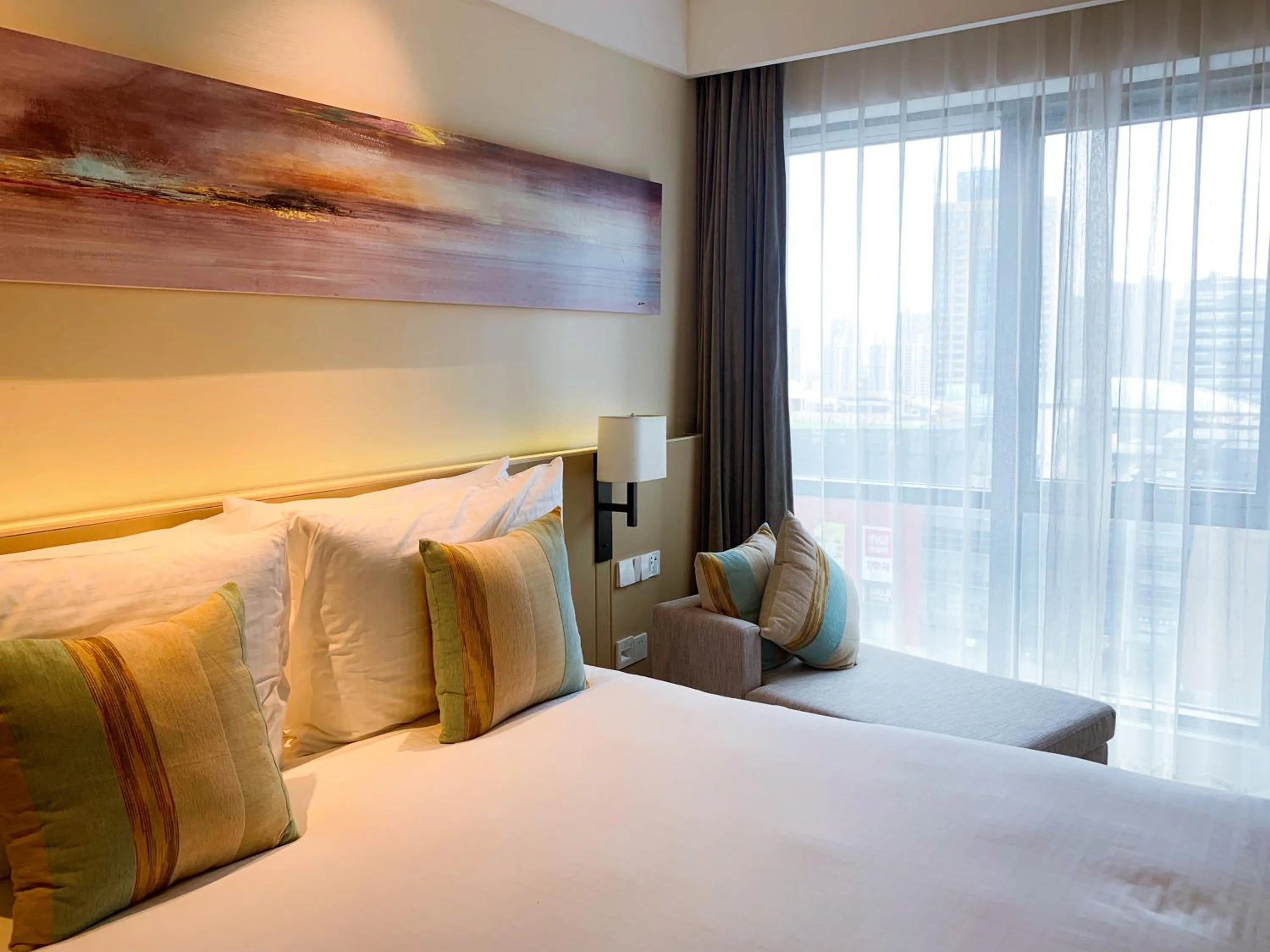 Bed in Sincere Residence Changfeng - Changfeng Ecological Business District - Near Exit 3 of Changfeng Park Station on Subway Line 15