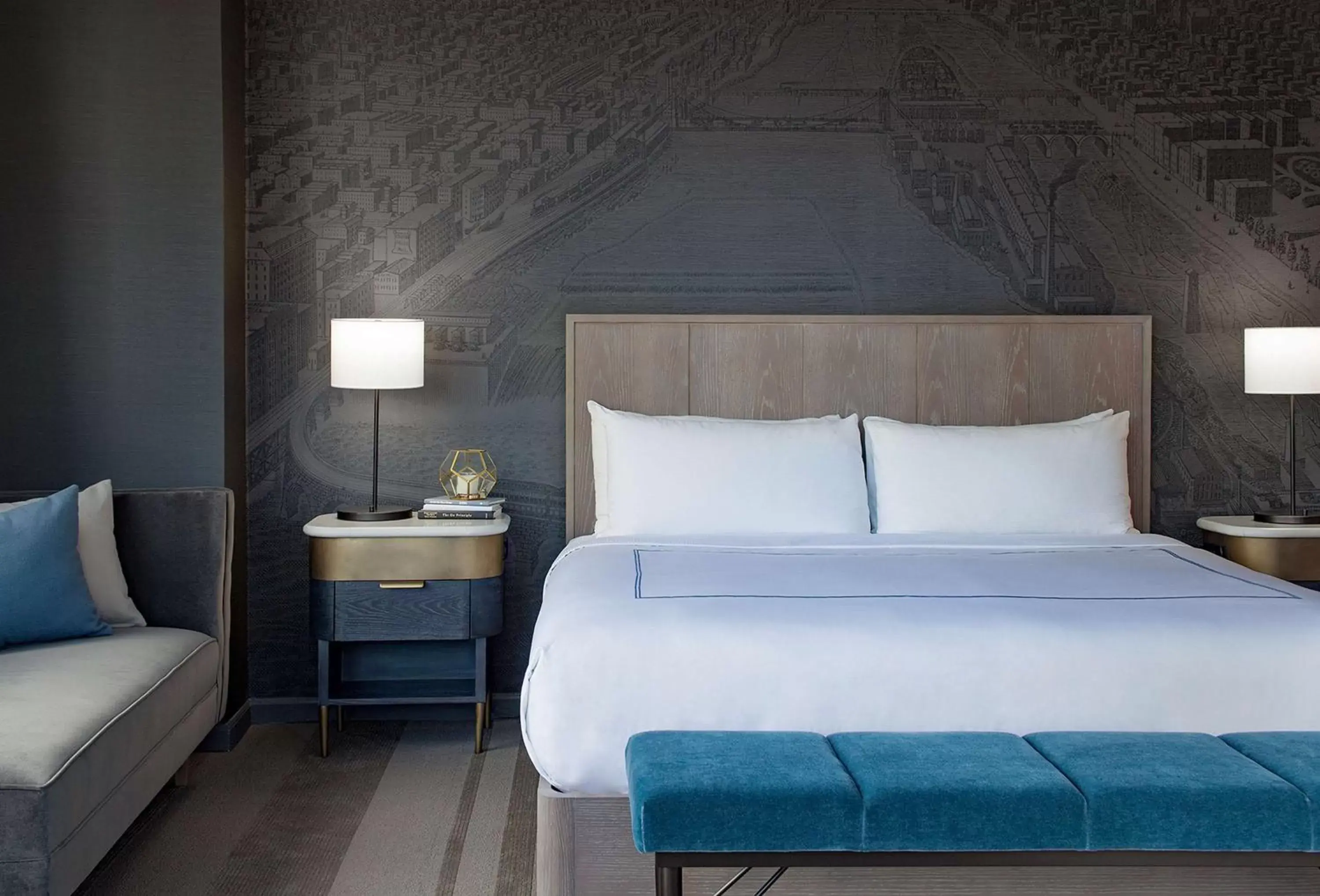 Bed in The Marquette Hotel, Curio Collection by Hilton Bed in The Marquette Hotel, Curio Collection by Hilton