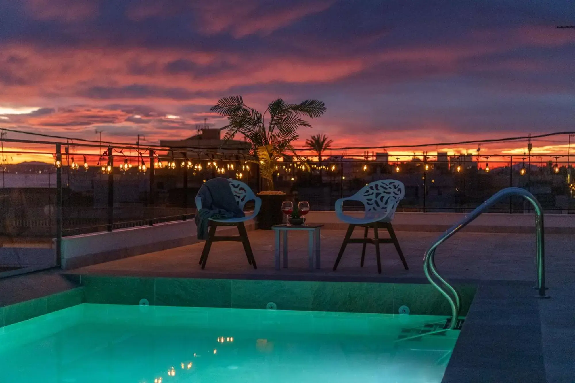 Sunset, Swimming Pool in Santa Pola Apartments