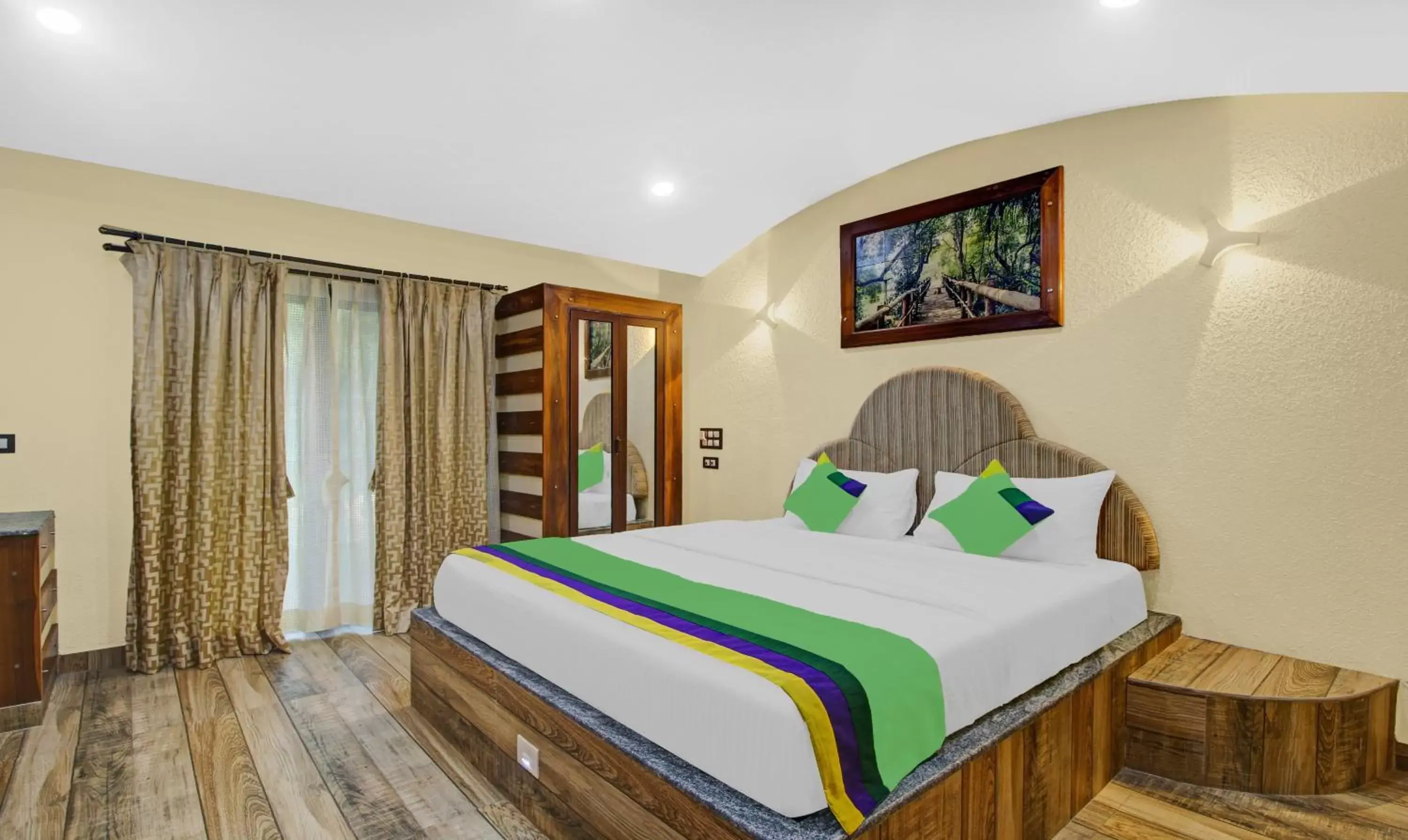 Bedroom, Bed in Treebo Majestic Palms, 2 Km From Colva Beach Bedroom, Bed in Treebo Majestic Palms, 2 Km From Colva Beach