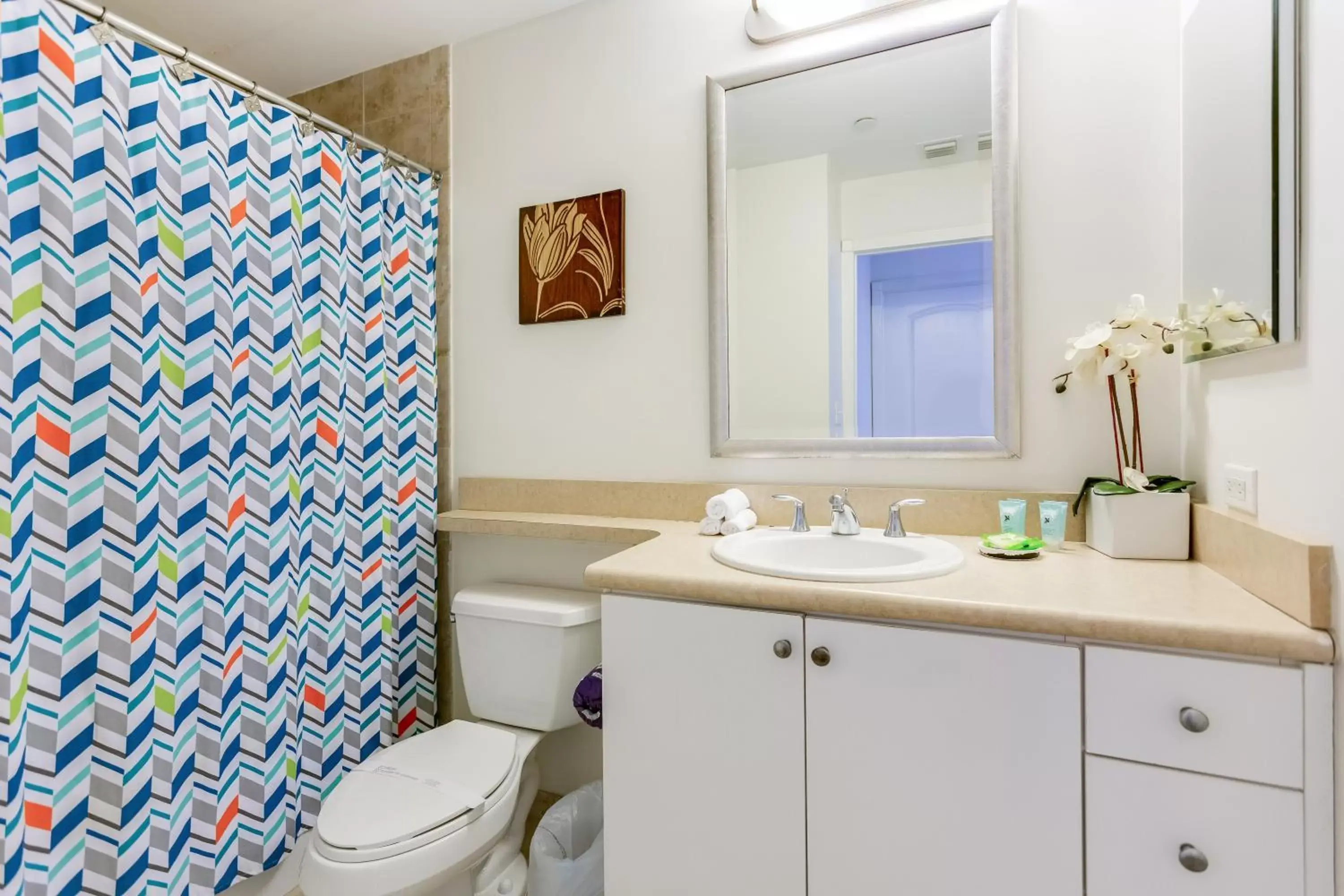 Bathroom in Dadeland Towers by Miami Vacations