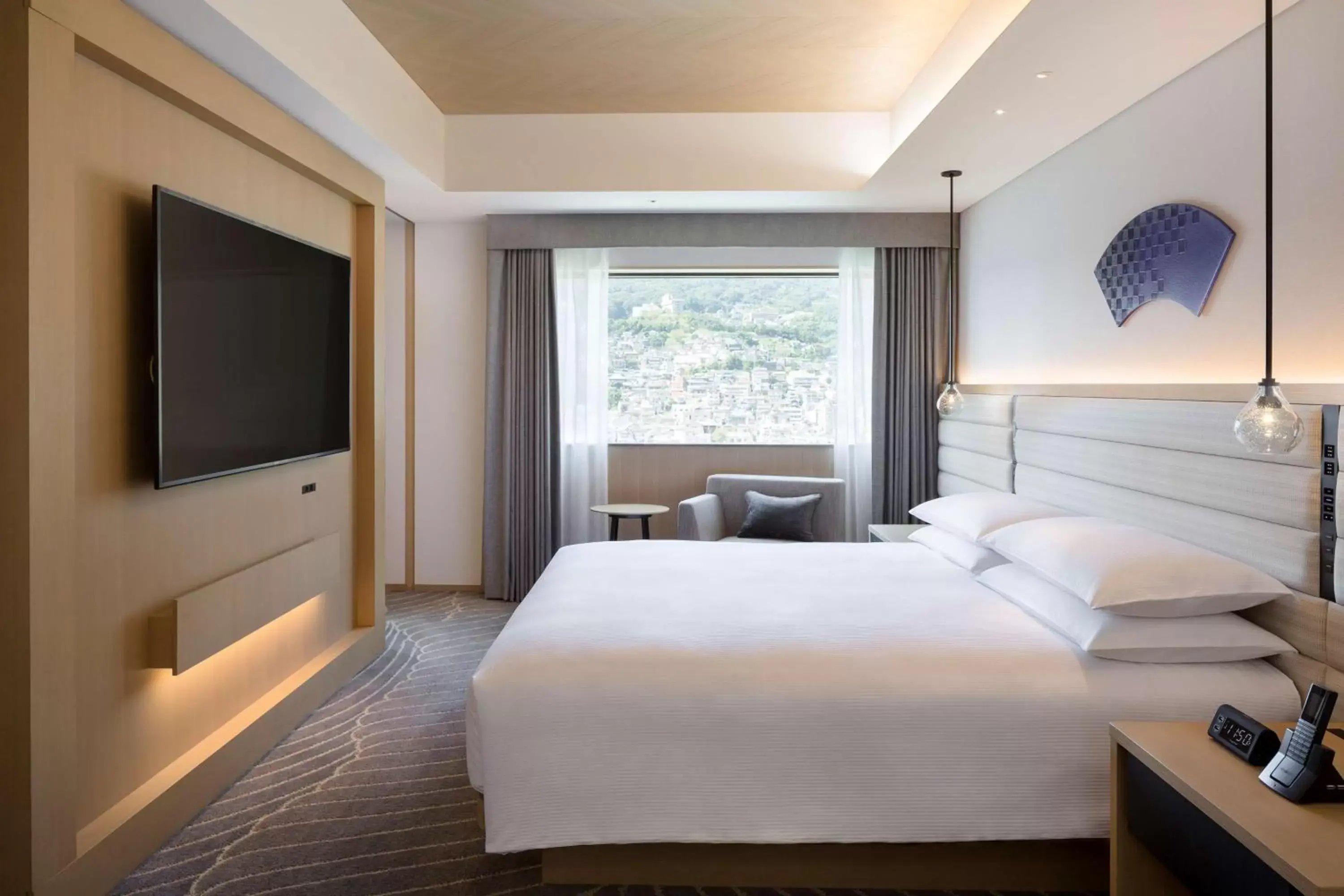 View (from property/room), Bed in Hilton Nagasaki View (from property/room), Bed in Hilton Nagasaki