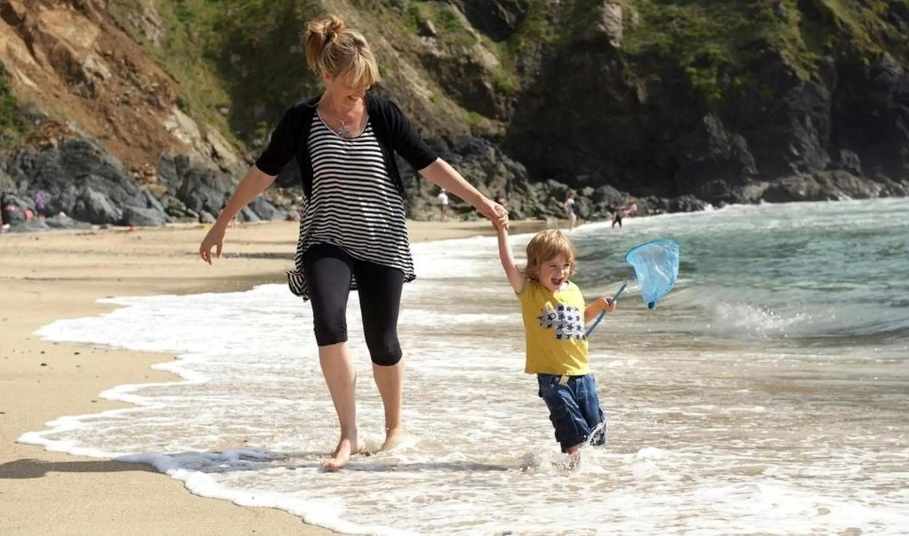 Beach, Children in Polurrian on the Lizard