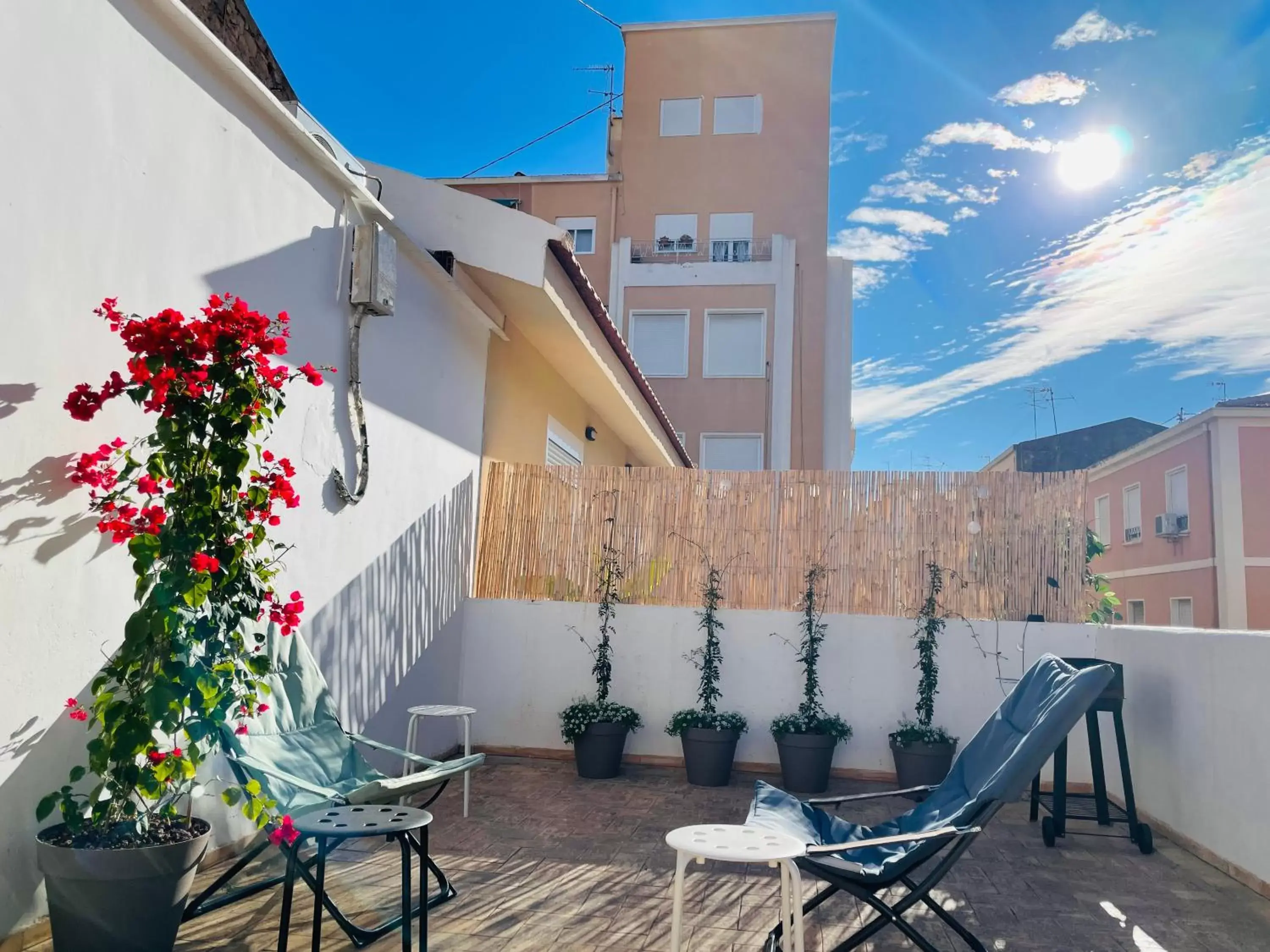 Balcony/Terrace, Property Building in Soho Boho Apartments - with sunny rooftop terrace and fiber optic internet