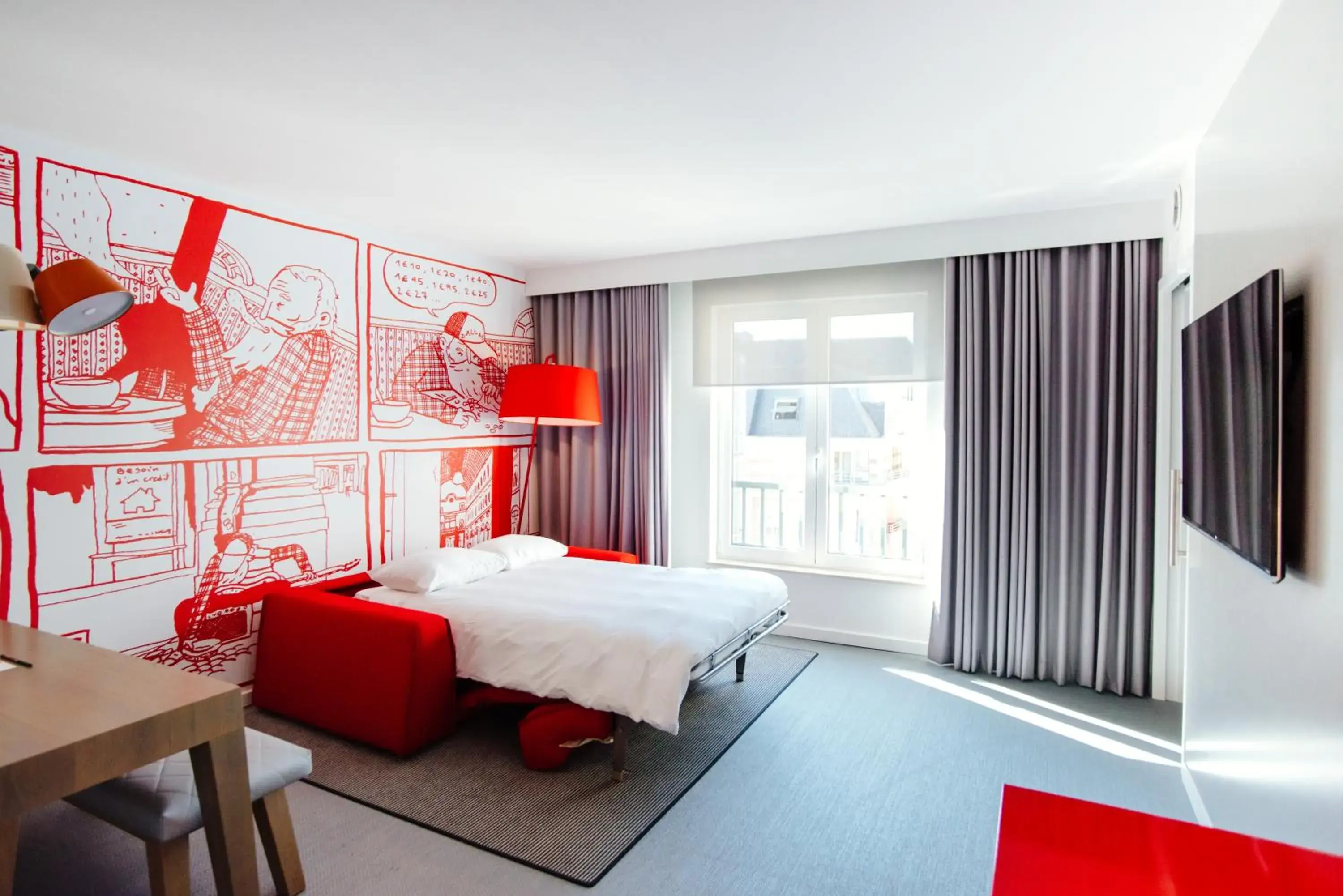 Bed in Radisson RED Brussels