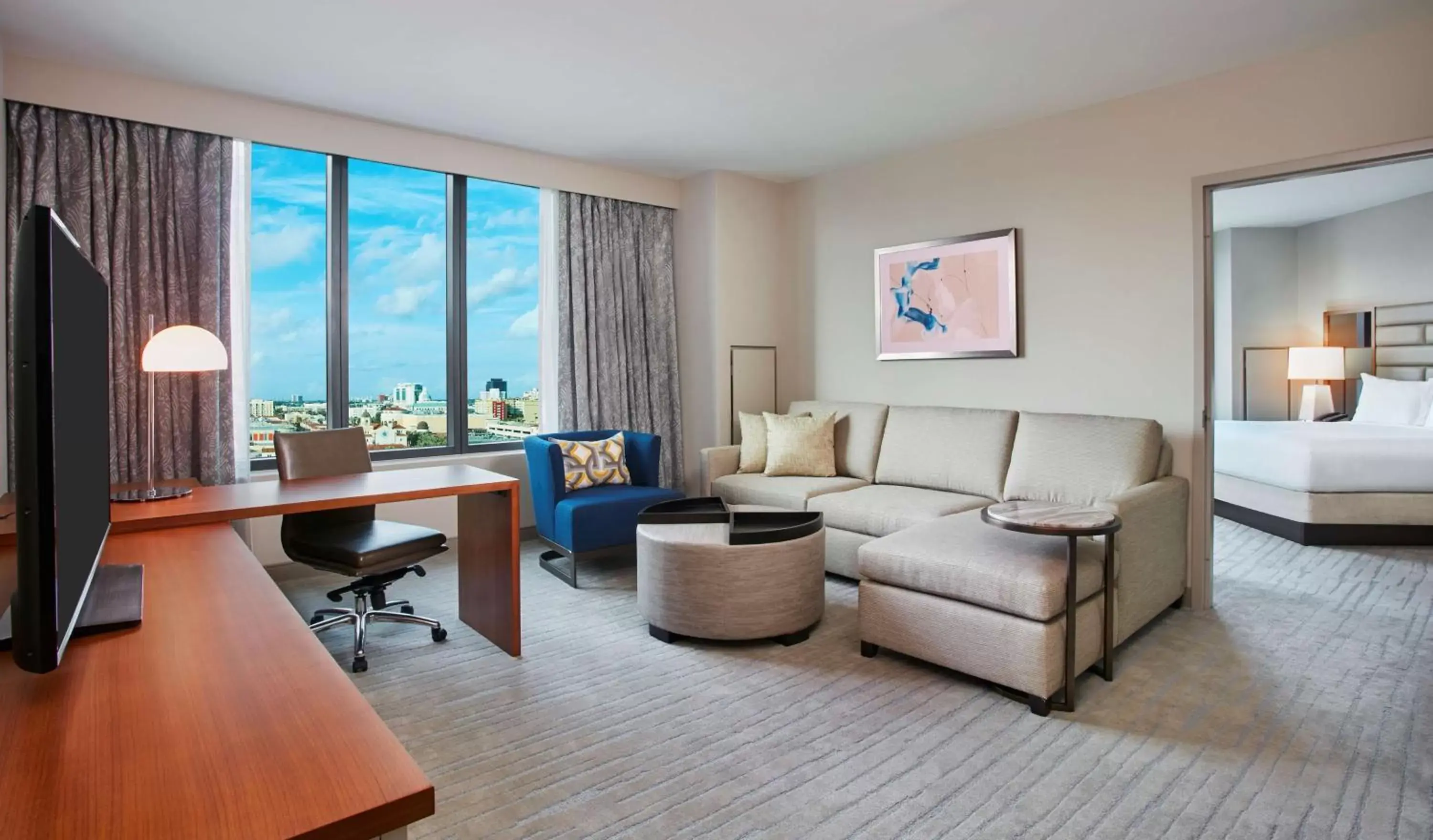 Bedroom, Seating Area in Hilton West Palm Beach