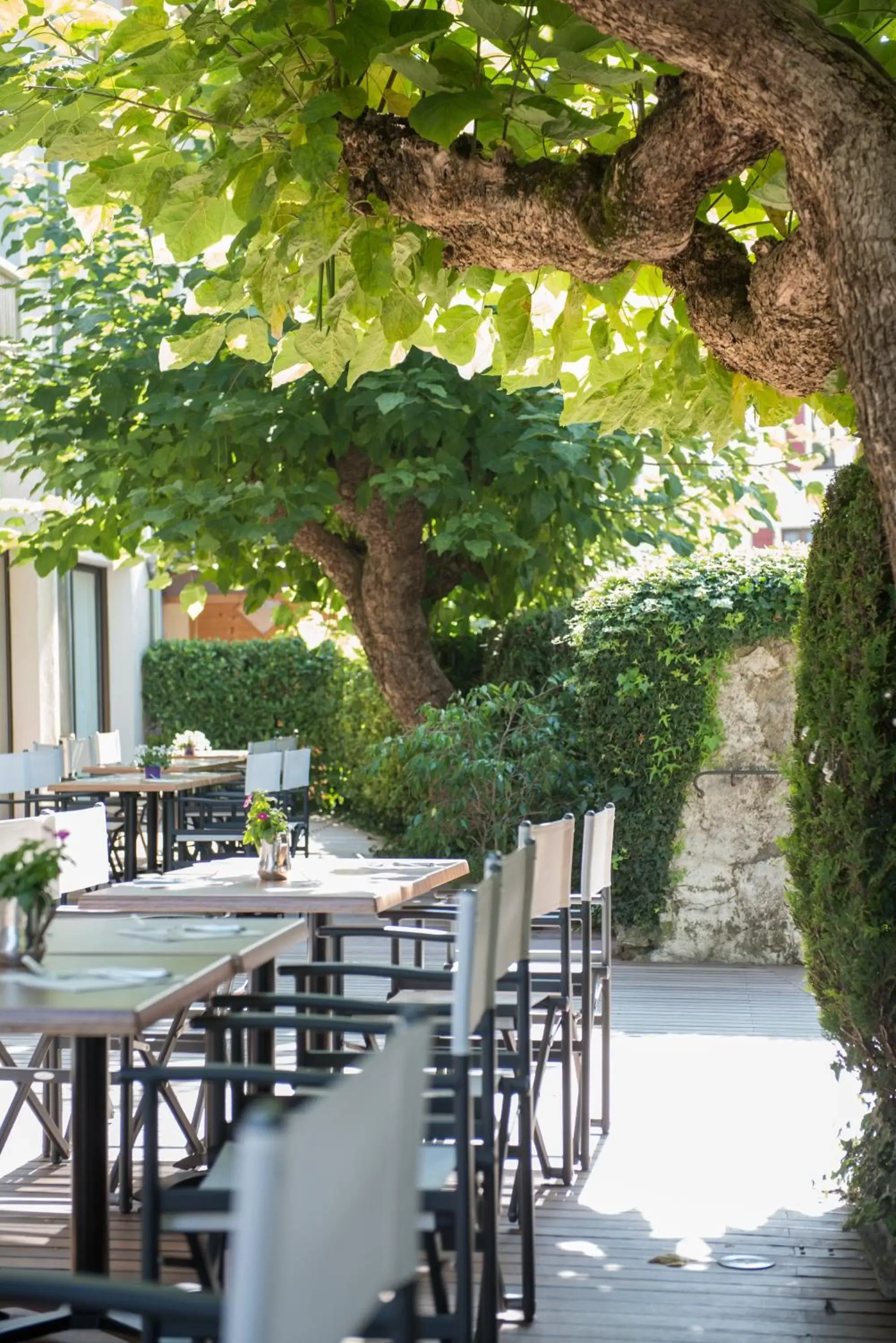 Patio, Restaurant/Places to Eat in Hôtel Catalpa