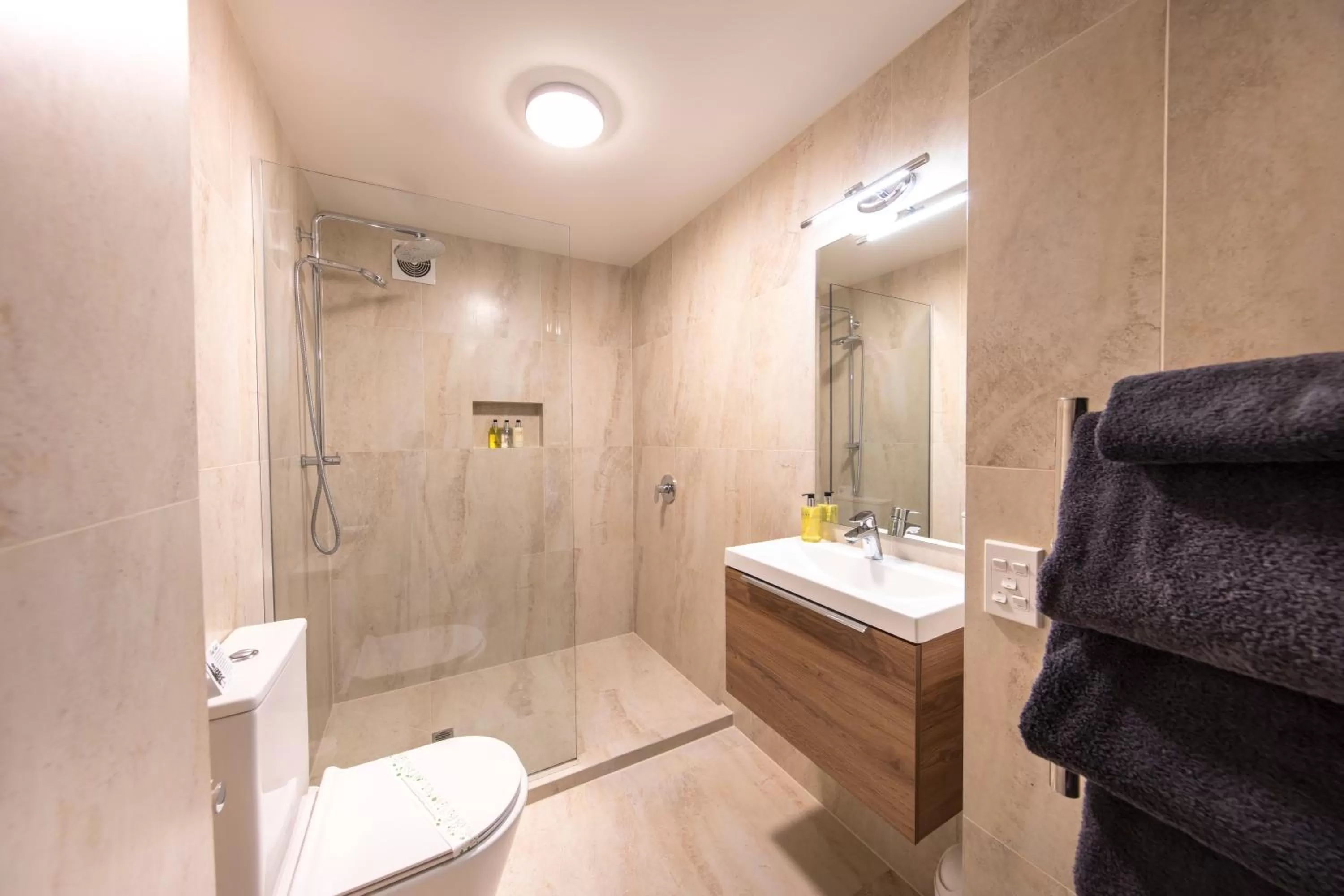 Shower in Lomond Lodge Motel & Apartments