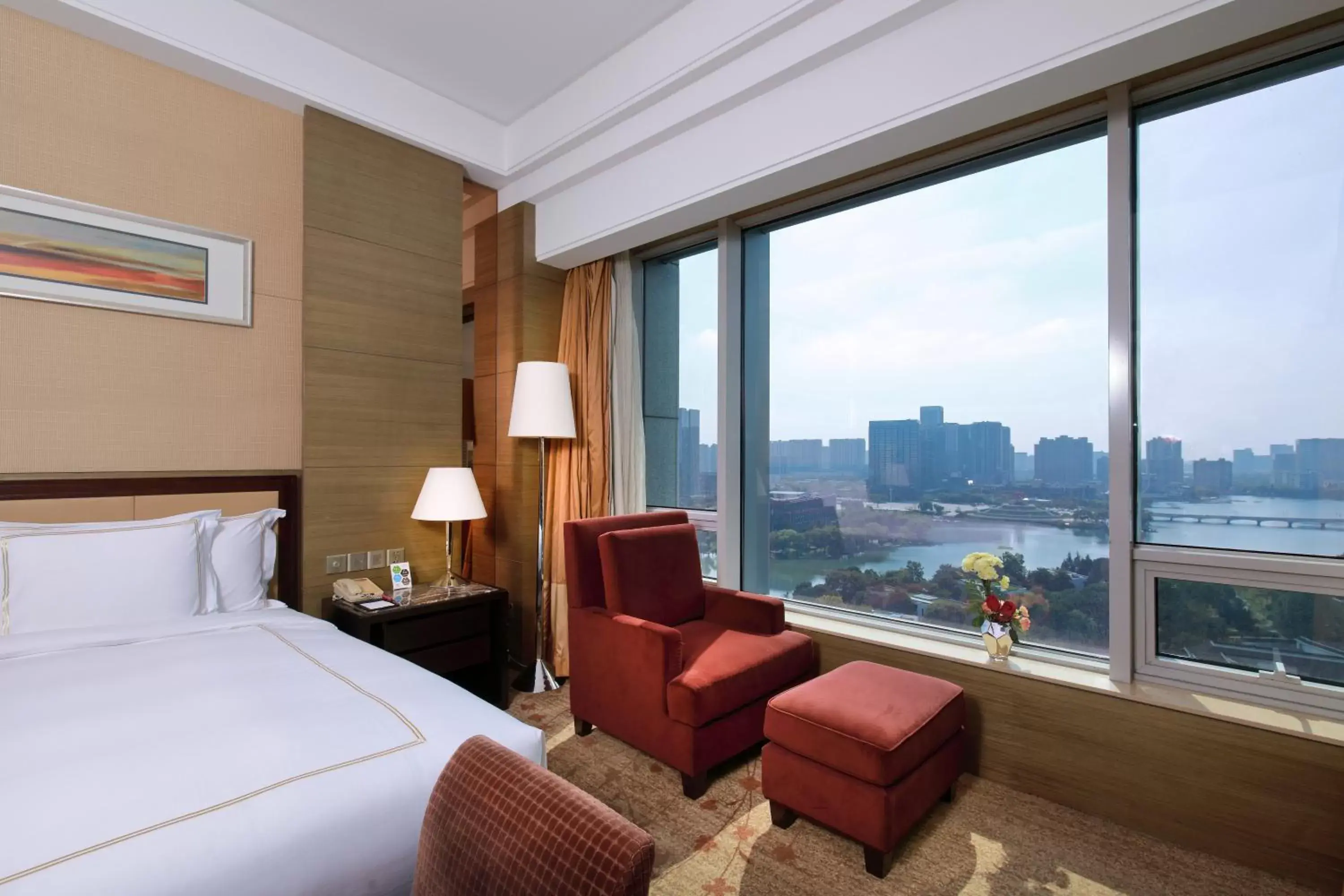 View (from property/room), Bed in Crowne Plaza Nanjing Jiangning by IHG View (from property/room), Bed in Crowne Plaza Nanjing Jiangning by IHG