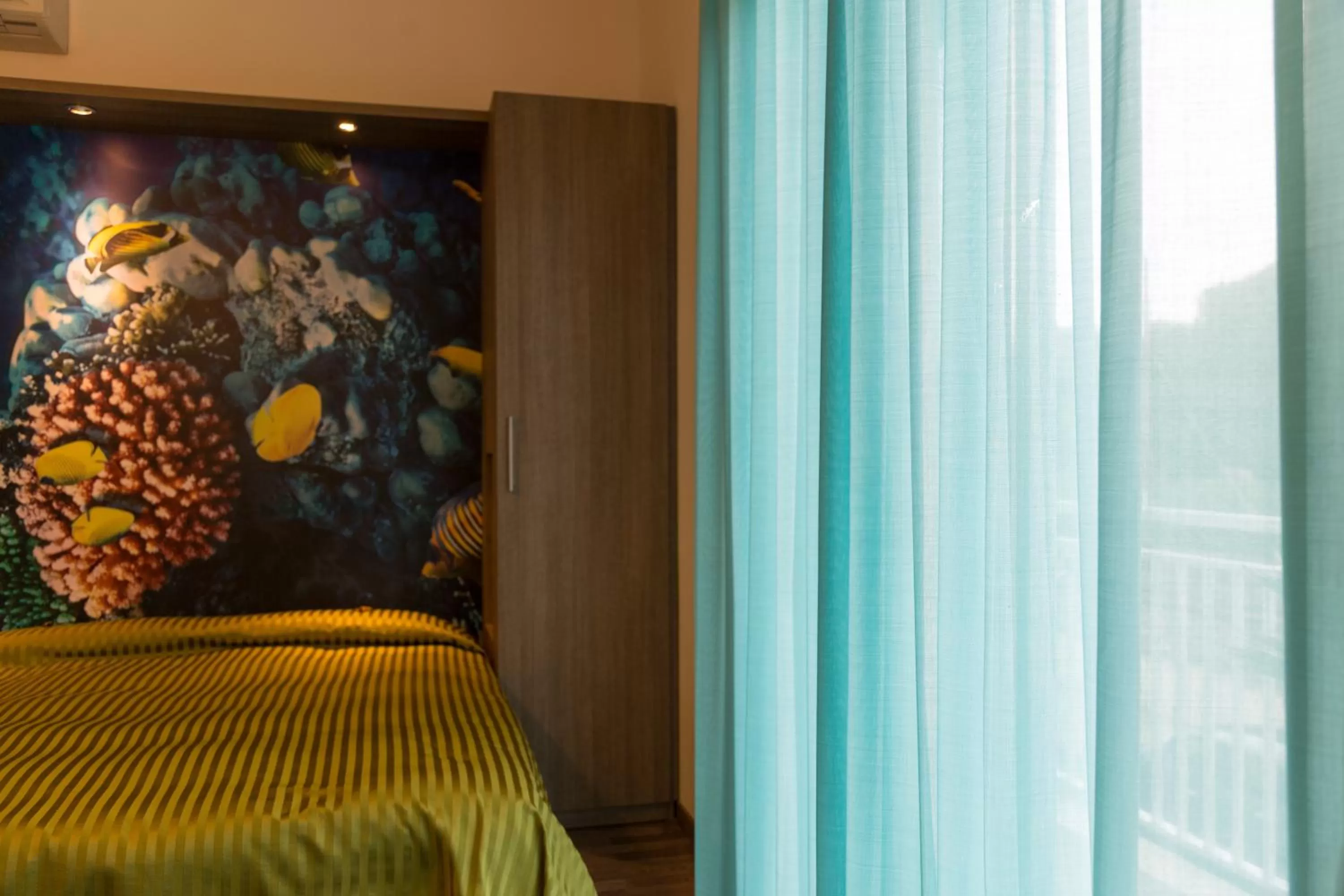 Decorative detail, Bed in Hotel Miramare