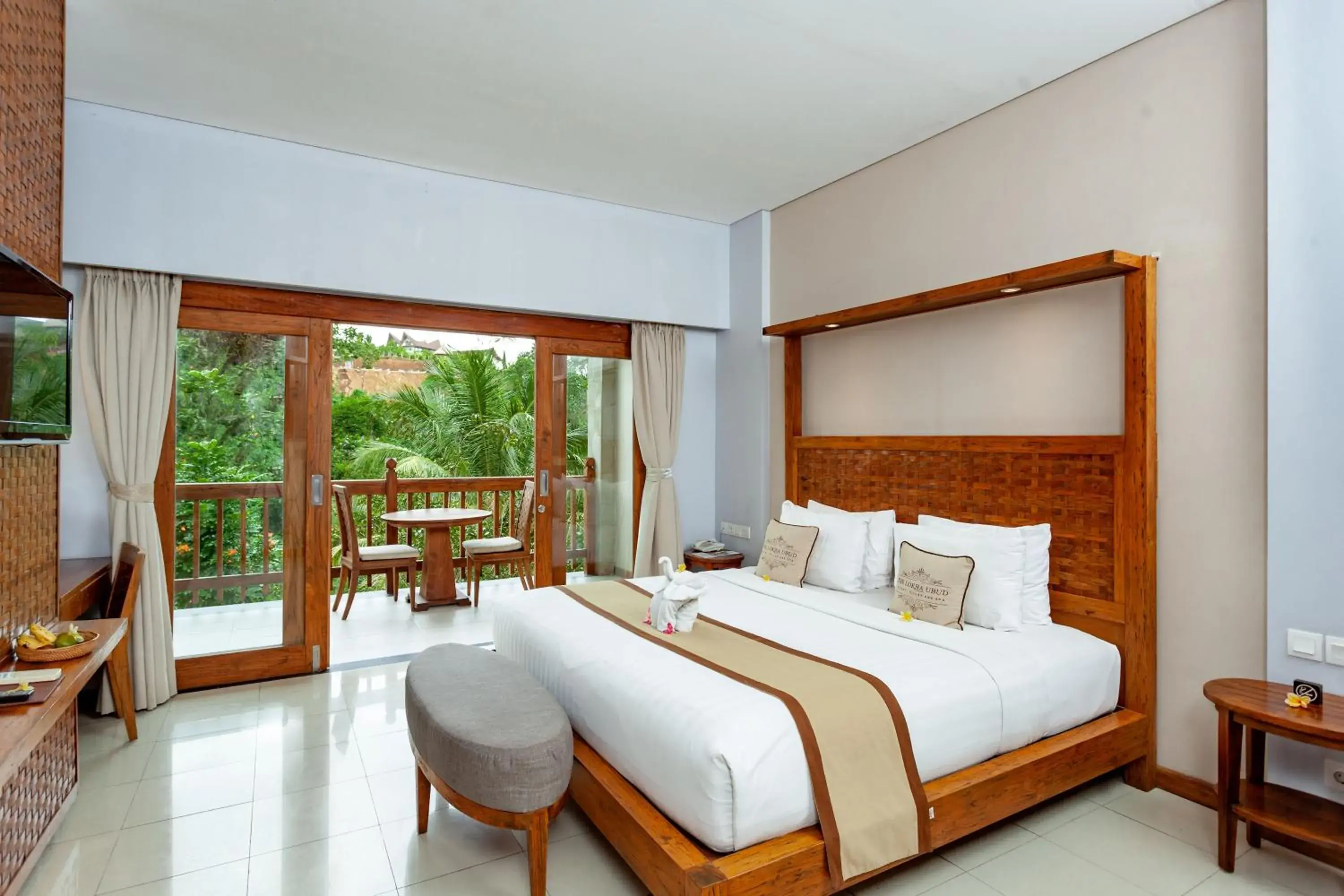 Bed in The Lokha Ubud Resort Villas and Spa