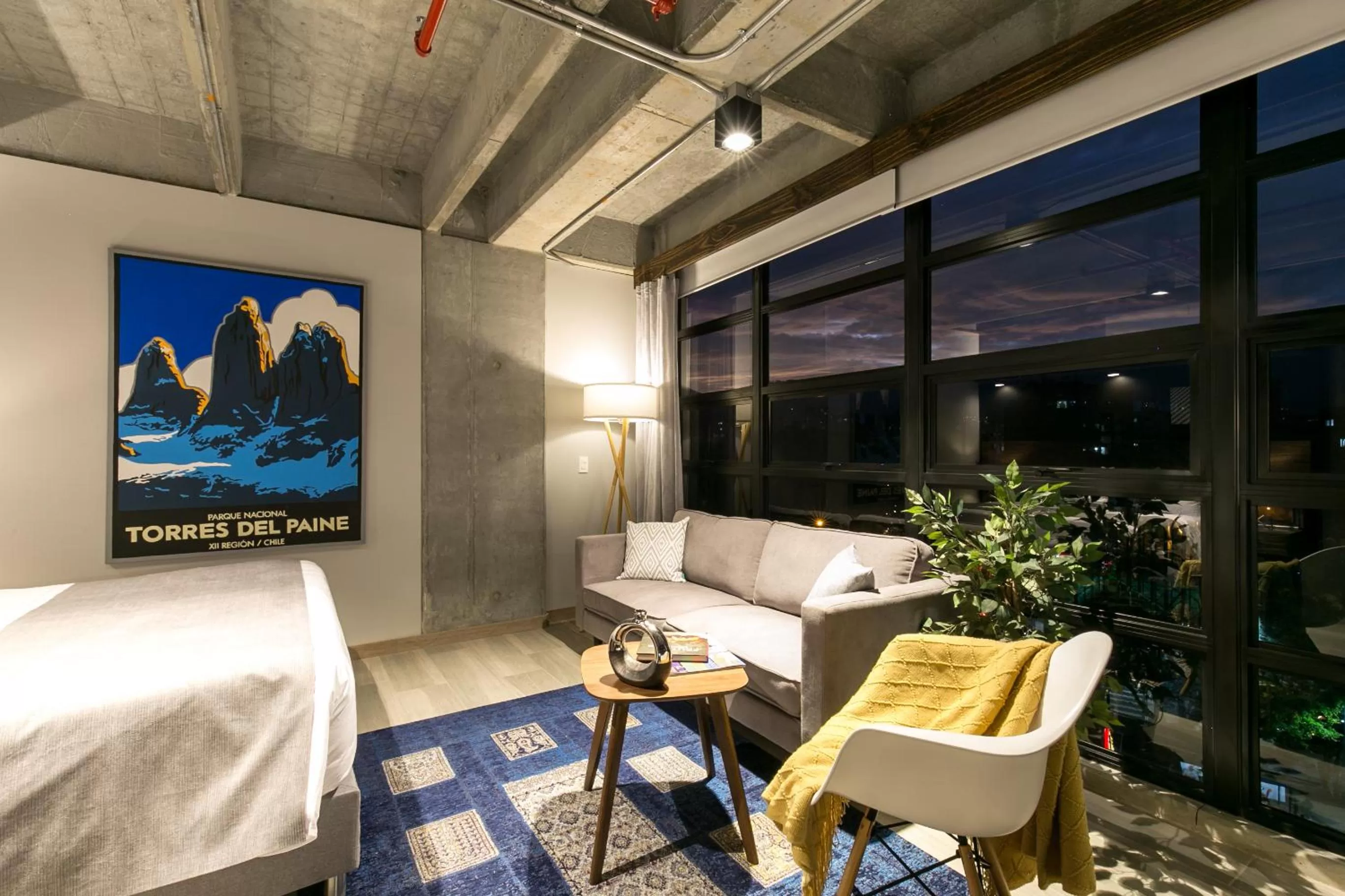 Night, Bed in Factory Lofts Hotel