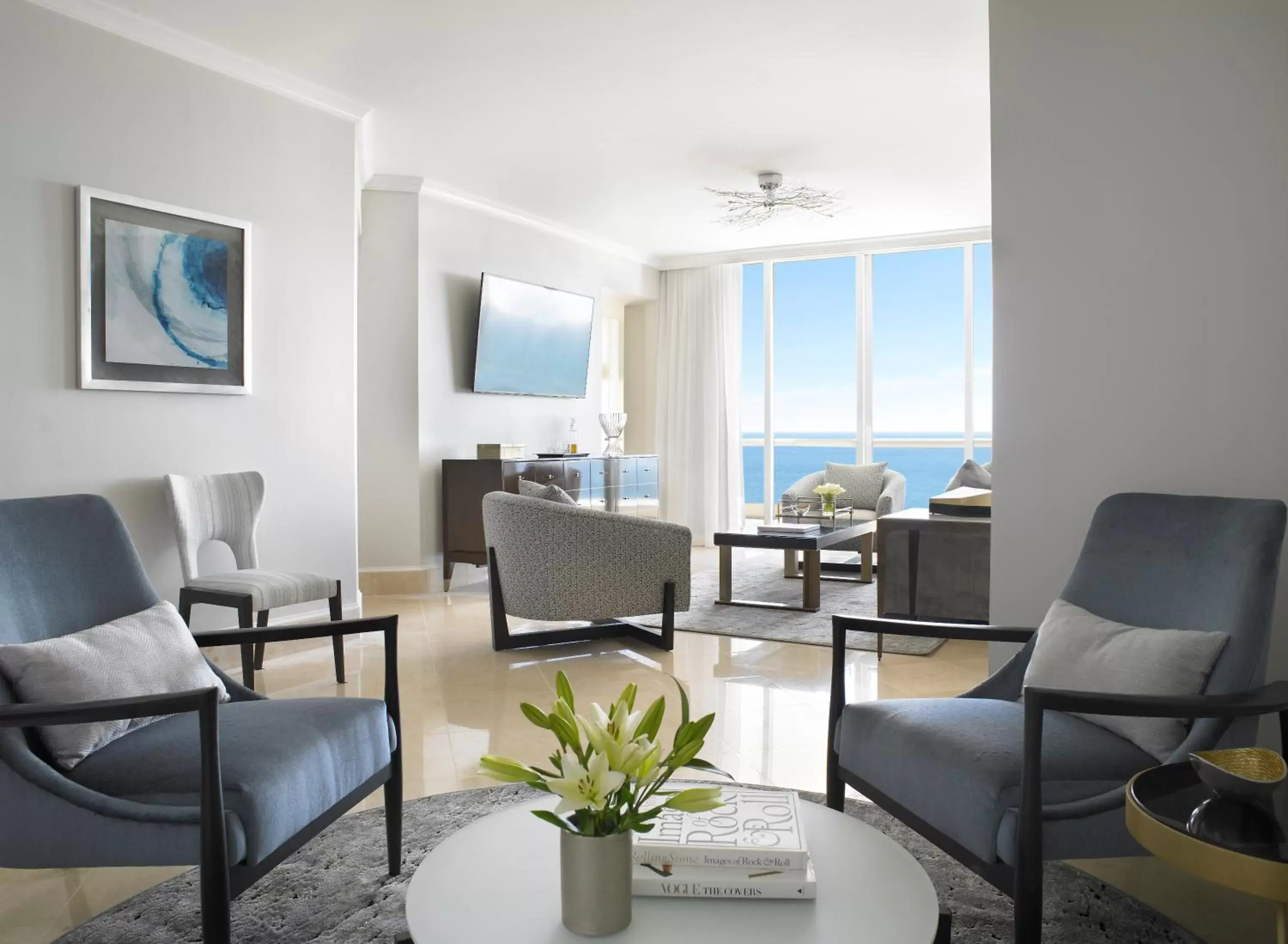 Living room, Seating Area in Acqualina Resort and Residences