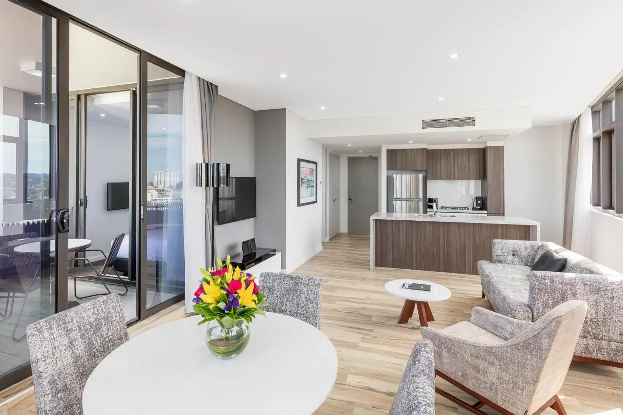 TV and multimedia, Seating Area in Meriton Suites Church Street, Parramatta