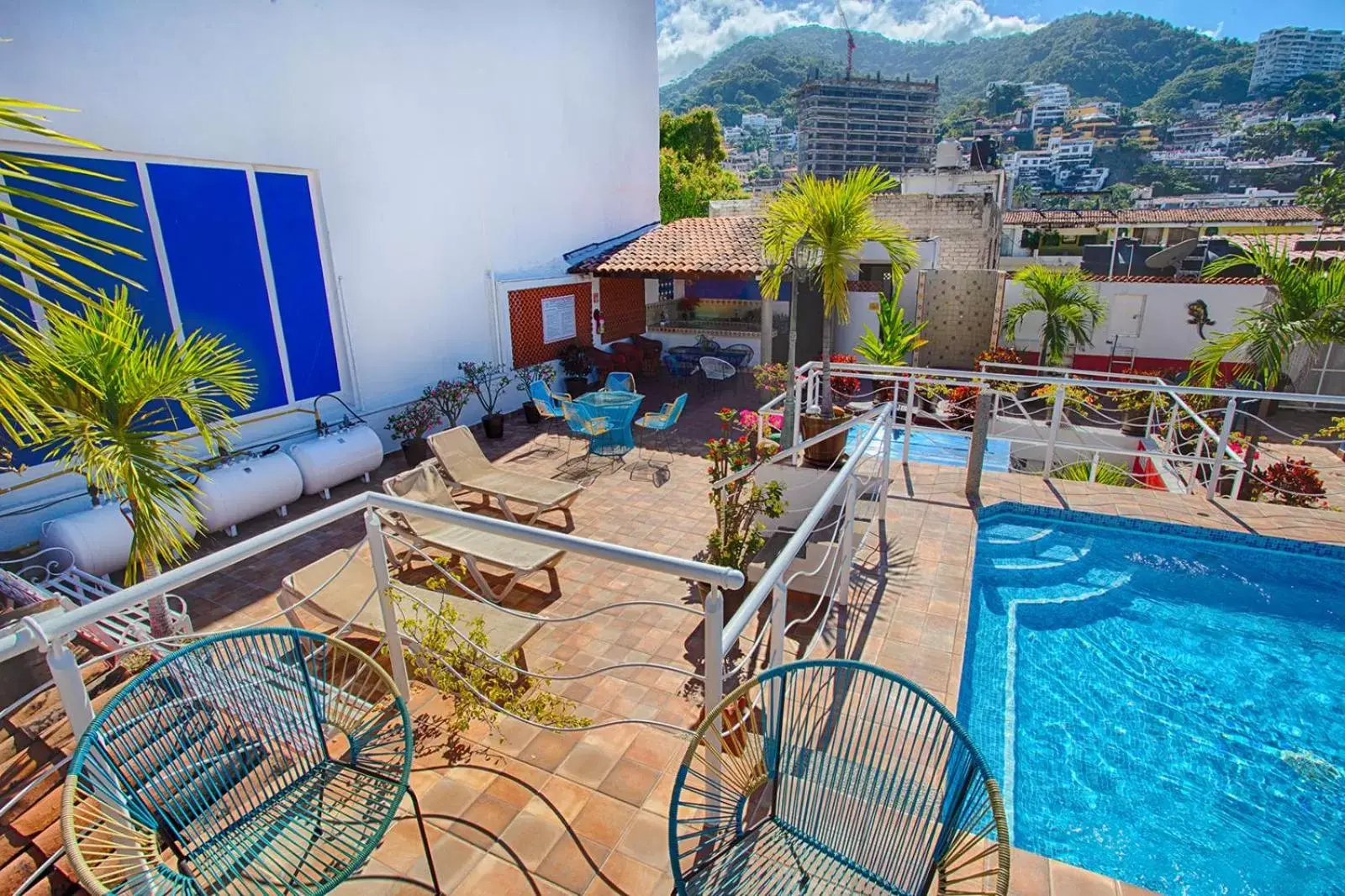 Balcony/Terrace, Swimming Pool in La Iguana Vallarta LGBT - Romantic Zone - Party Clubbing Street