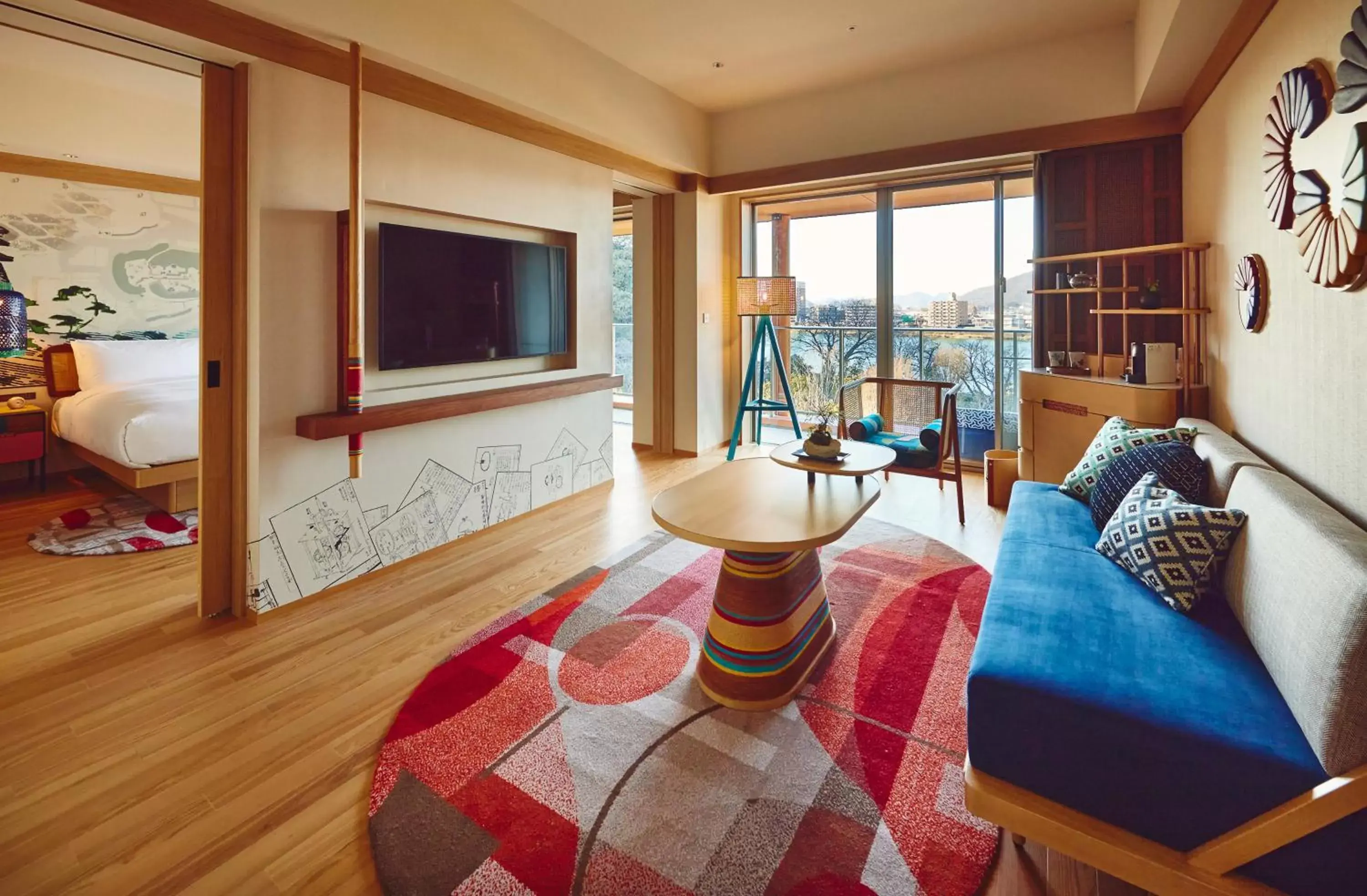 Living room, Bed in Hotel Indigo Inuyama Urakuen Garden by IHG Living room, Bed in Hotel Indigo Inuyama Urakuen Garden by IHG