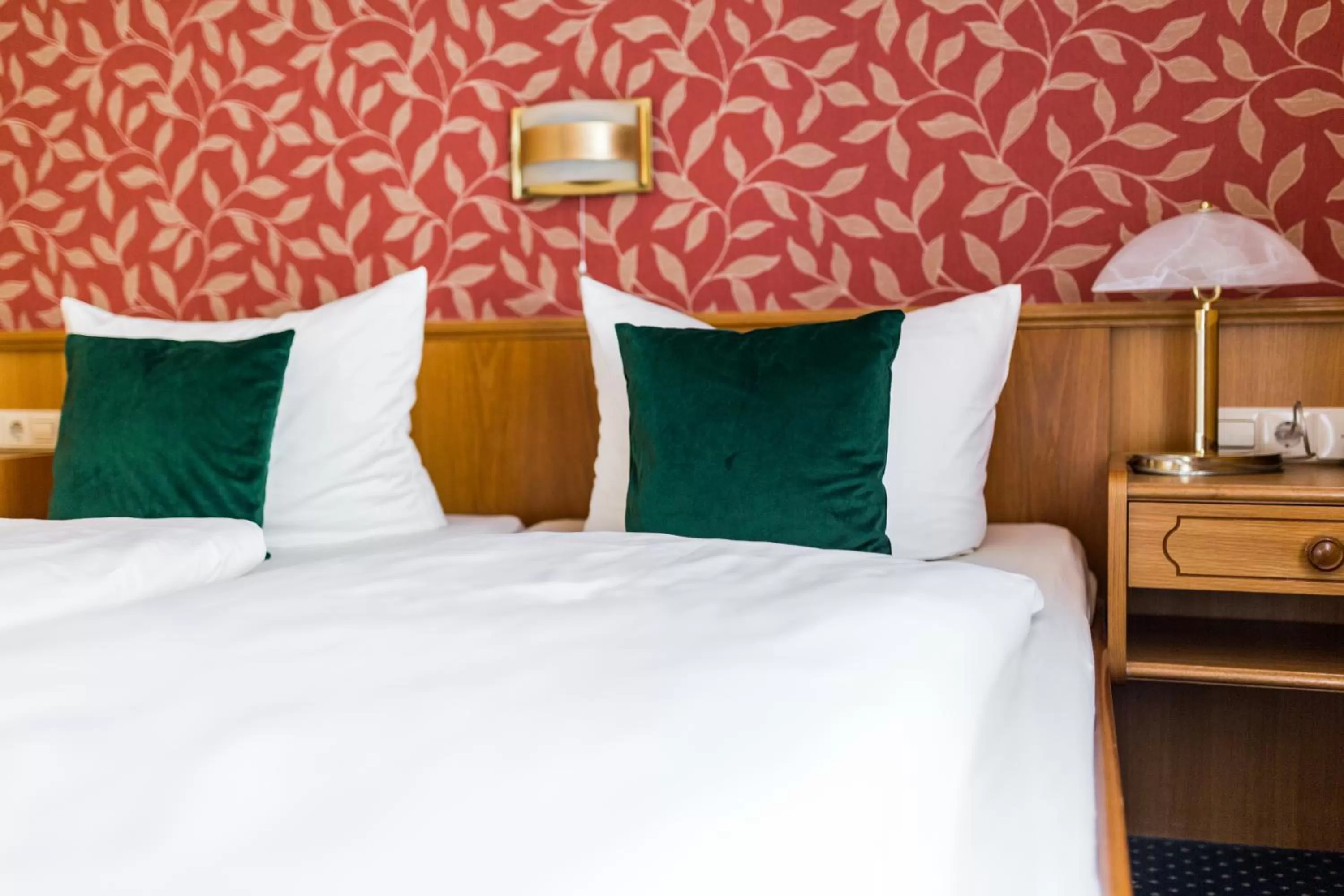 Decorative detail, Bed in Hotel Löwen-Weinstube