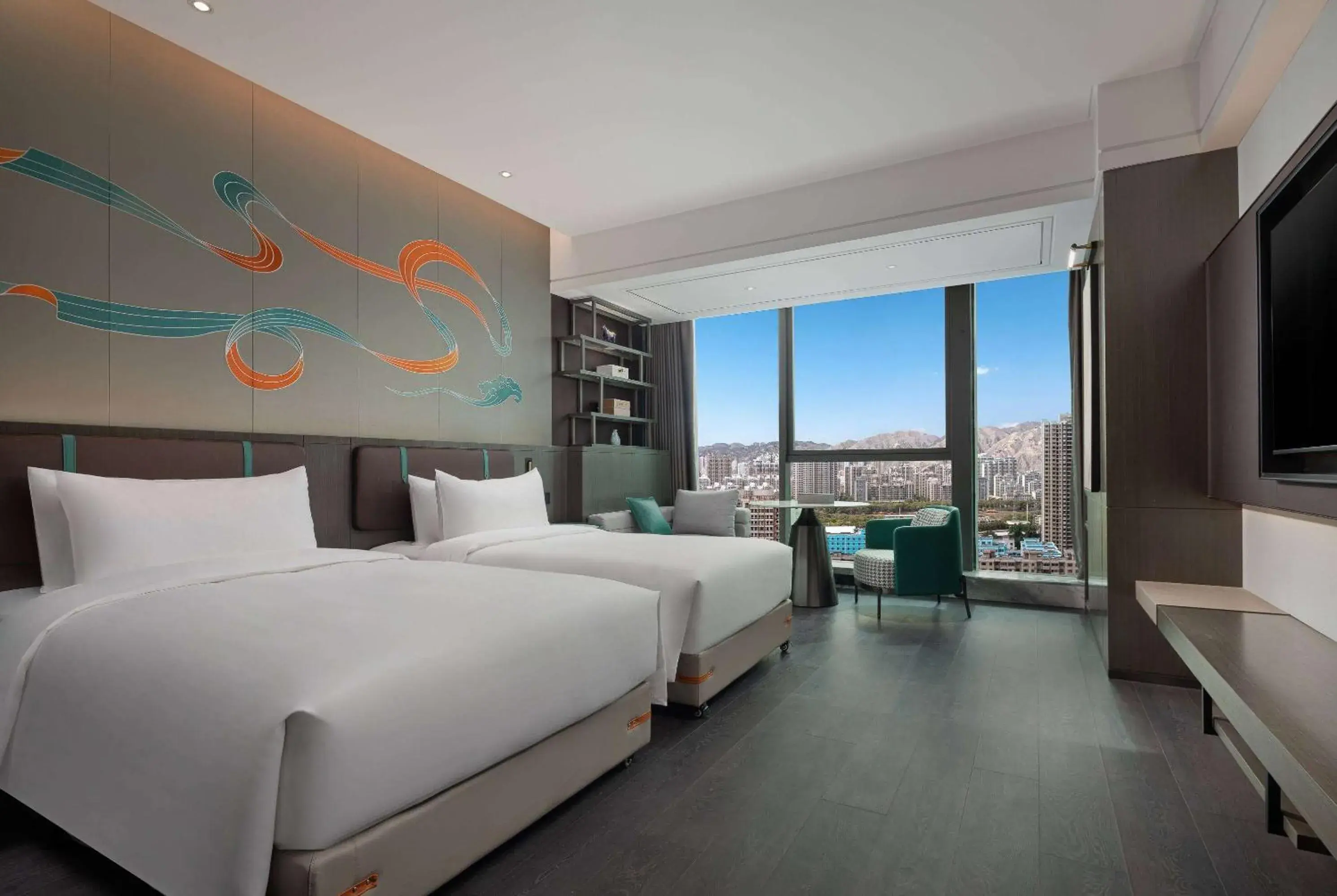 Photo of the whole room, Bed in Wyndham Garden Lanzhou West Railway Station Photo of the whole room, Bed in Wyndham Garden Lanzhou West Railway Station