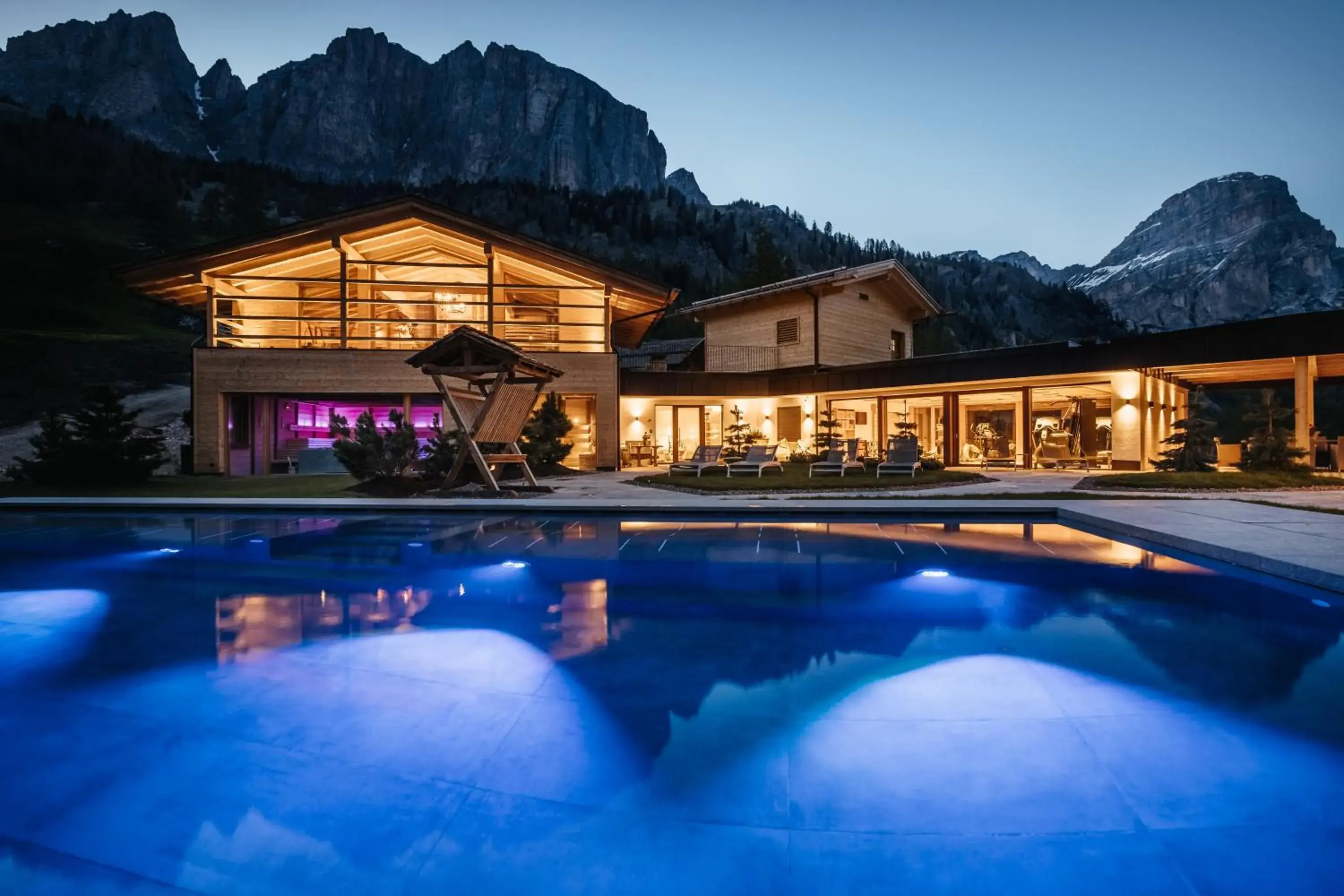 Pool view, Property Building in Kolfuschgerhof Mountain Resort