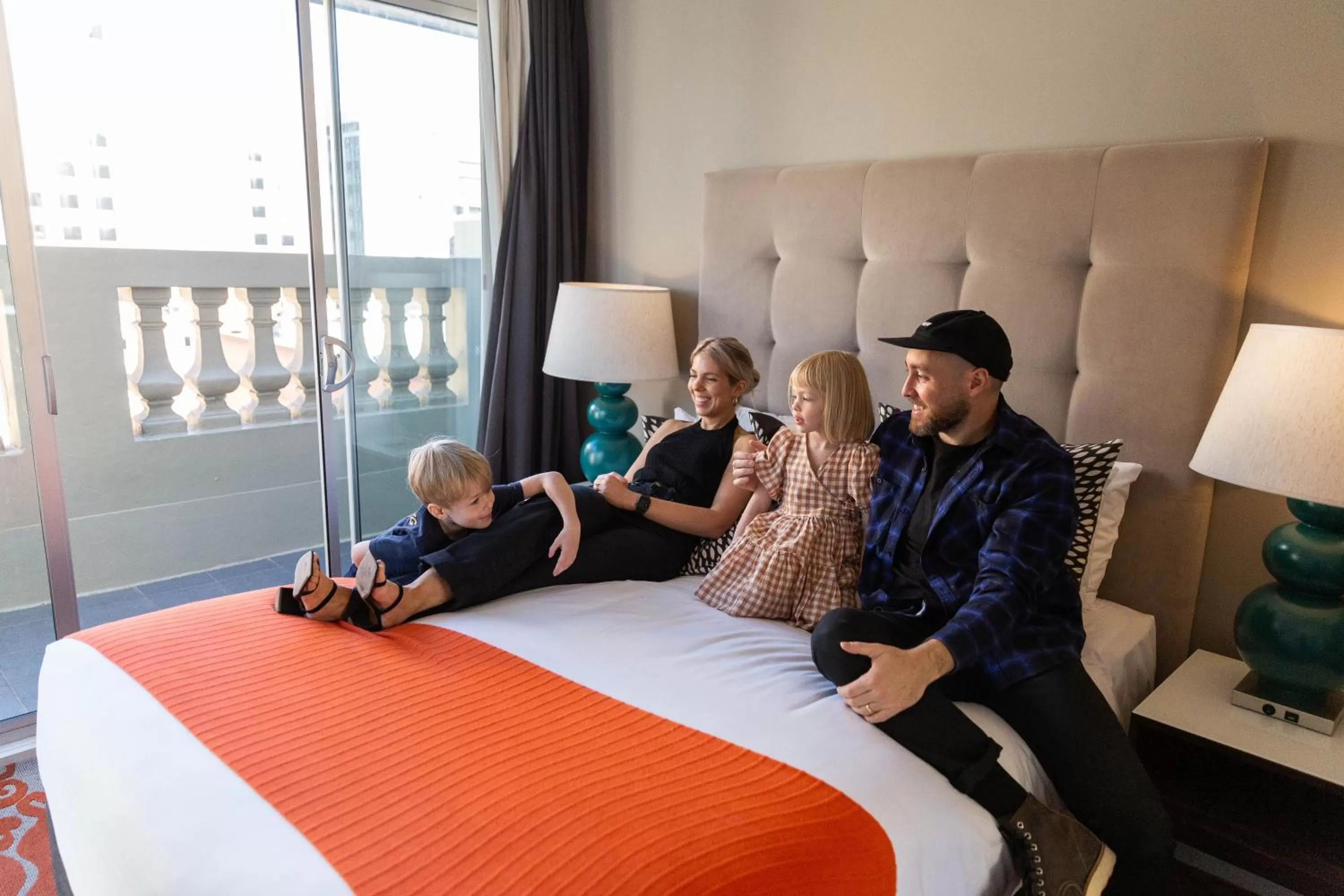 People, Bed in Miller Apartments