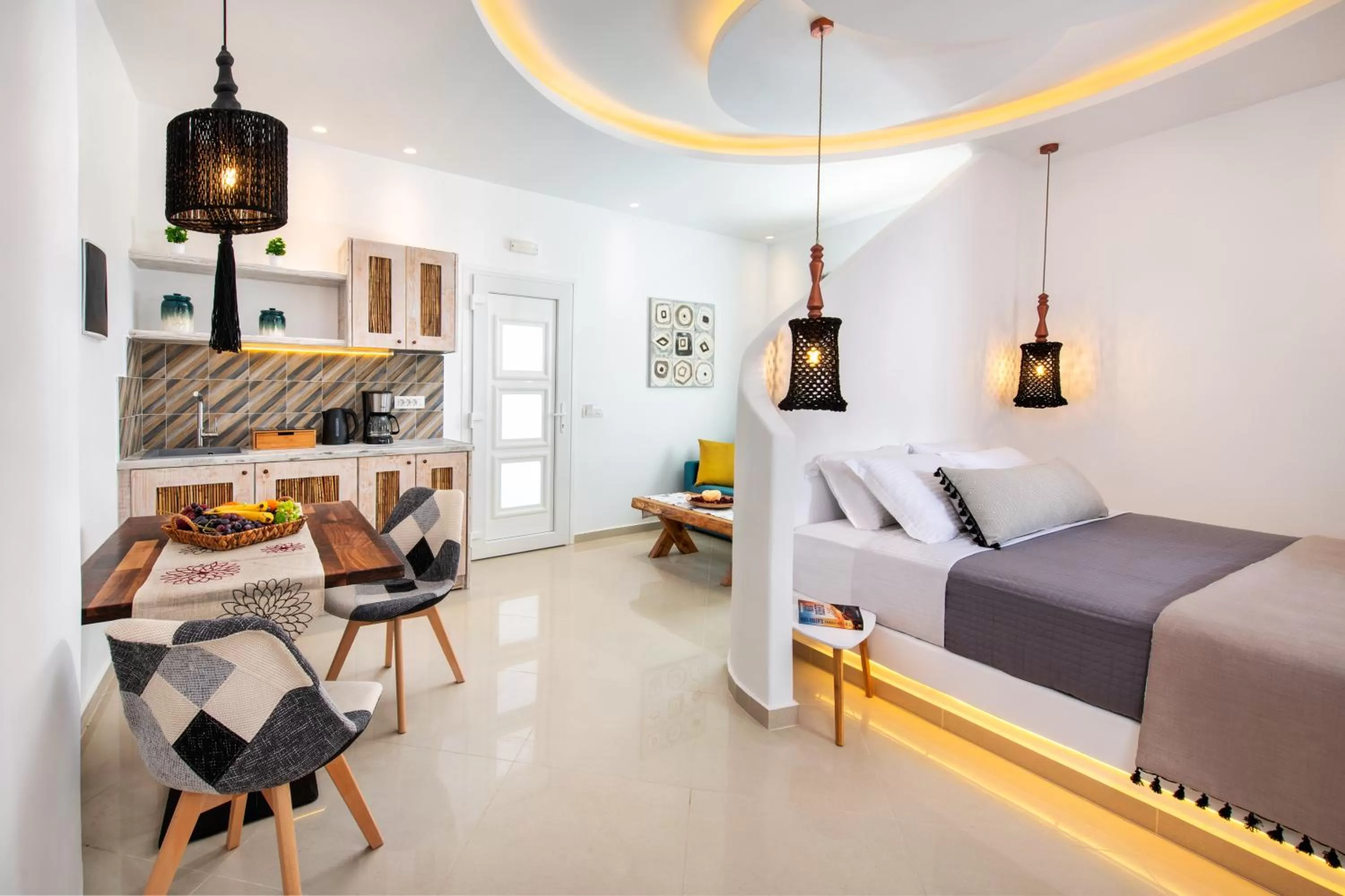 Seating area in Abasa Suites