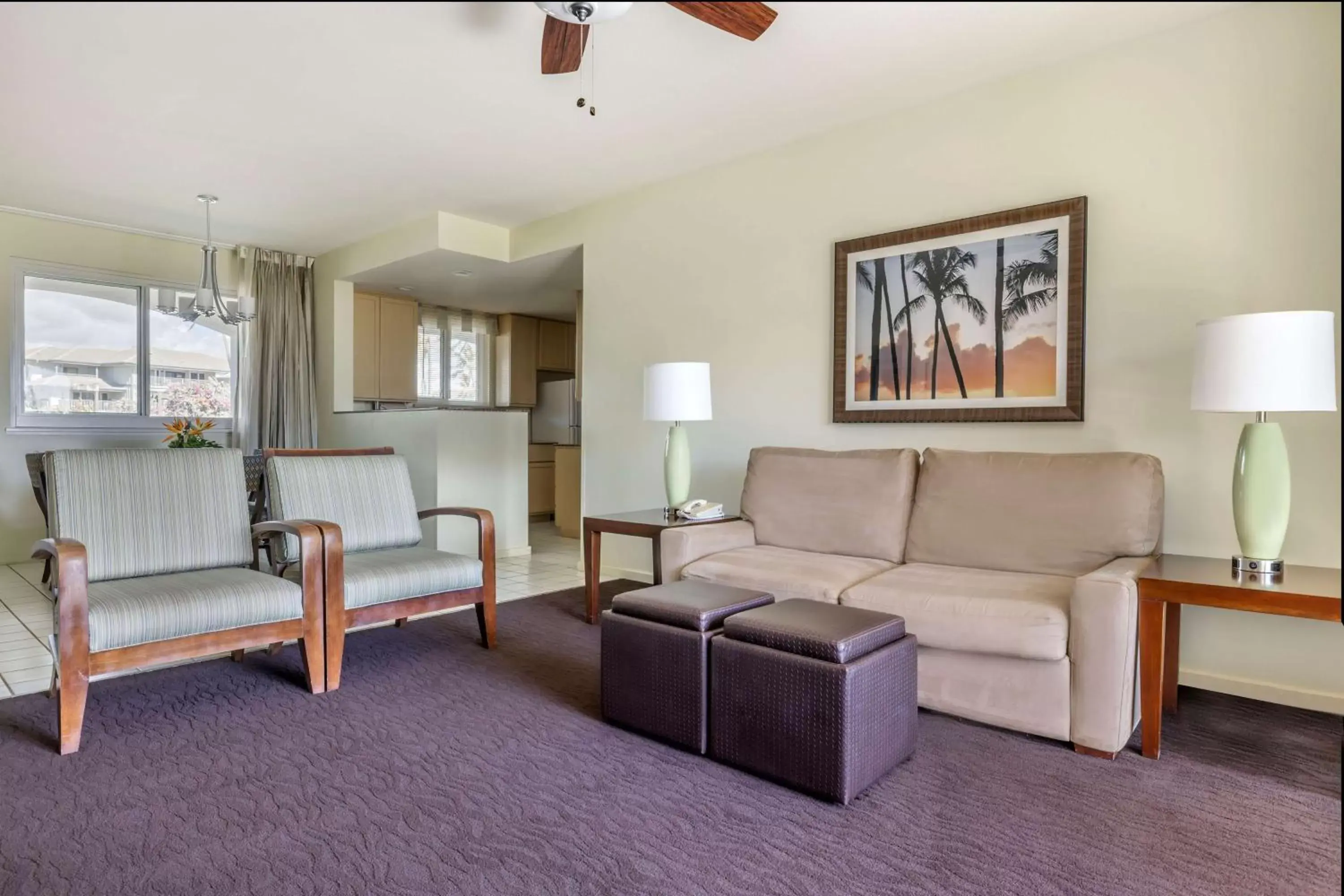 Living room, Seating Area in Hilton Vacation Club The Point at Poipu Kauai