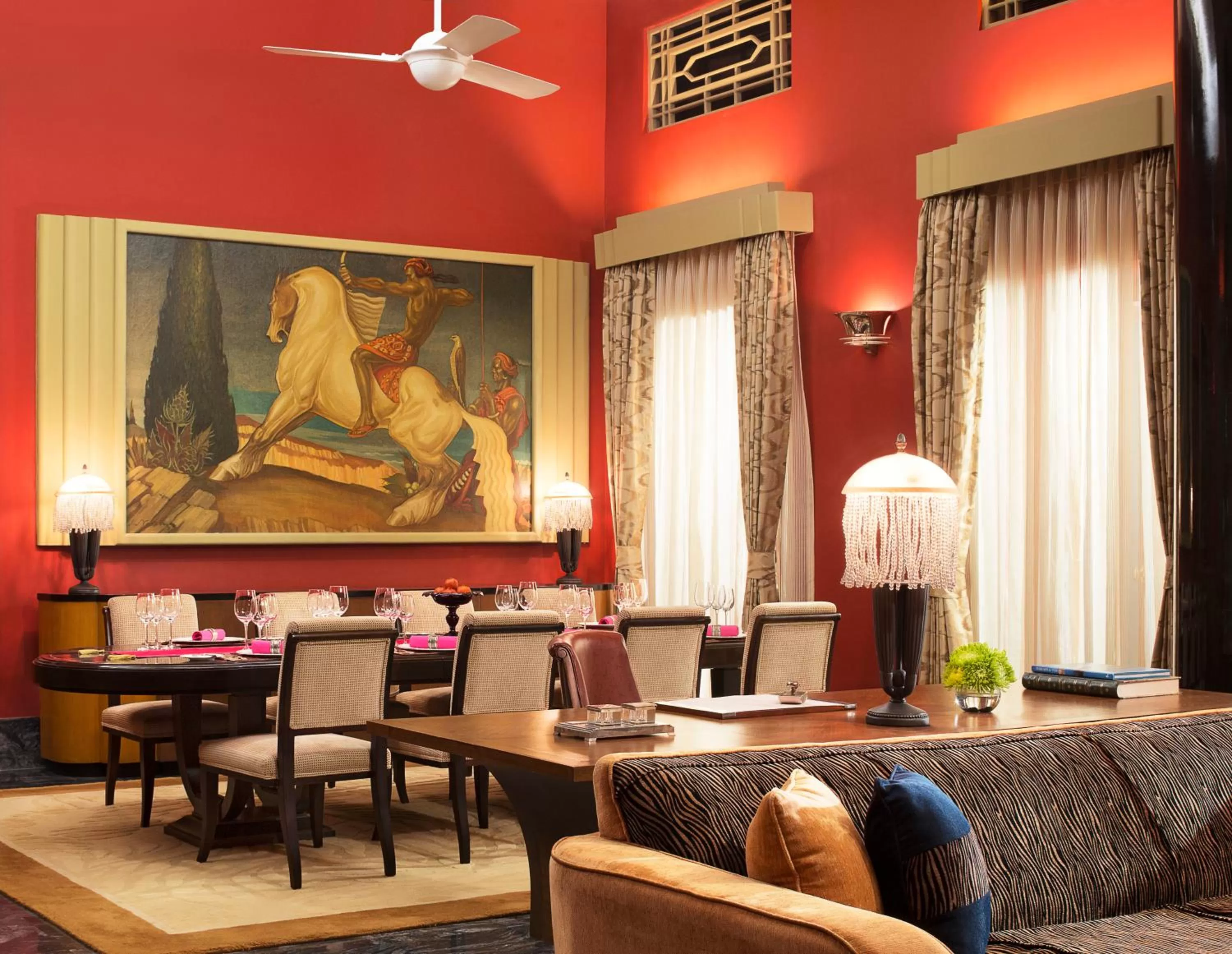 Dining area in Umaid Bhawan Palace Jodhpur