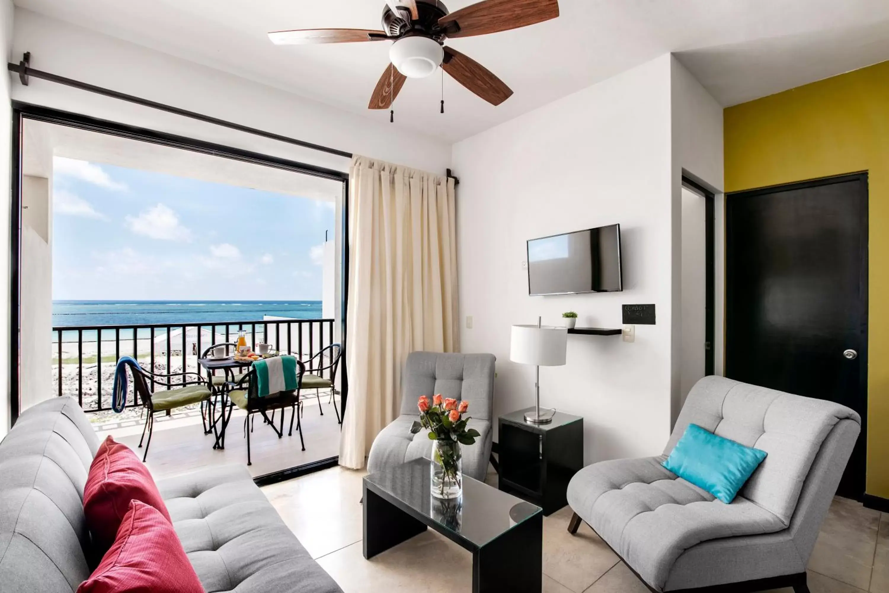 Living room, Seating Area in Vela's Condos Ocean Front