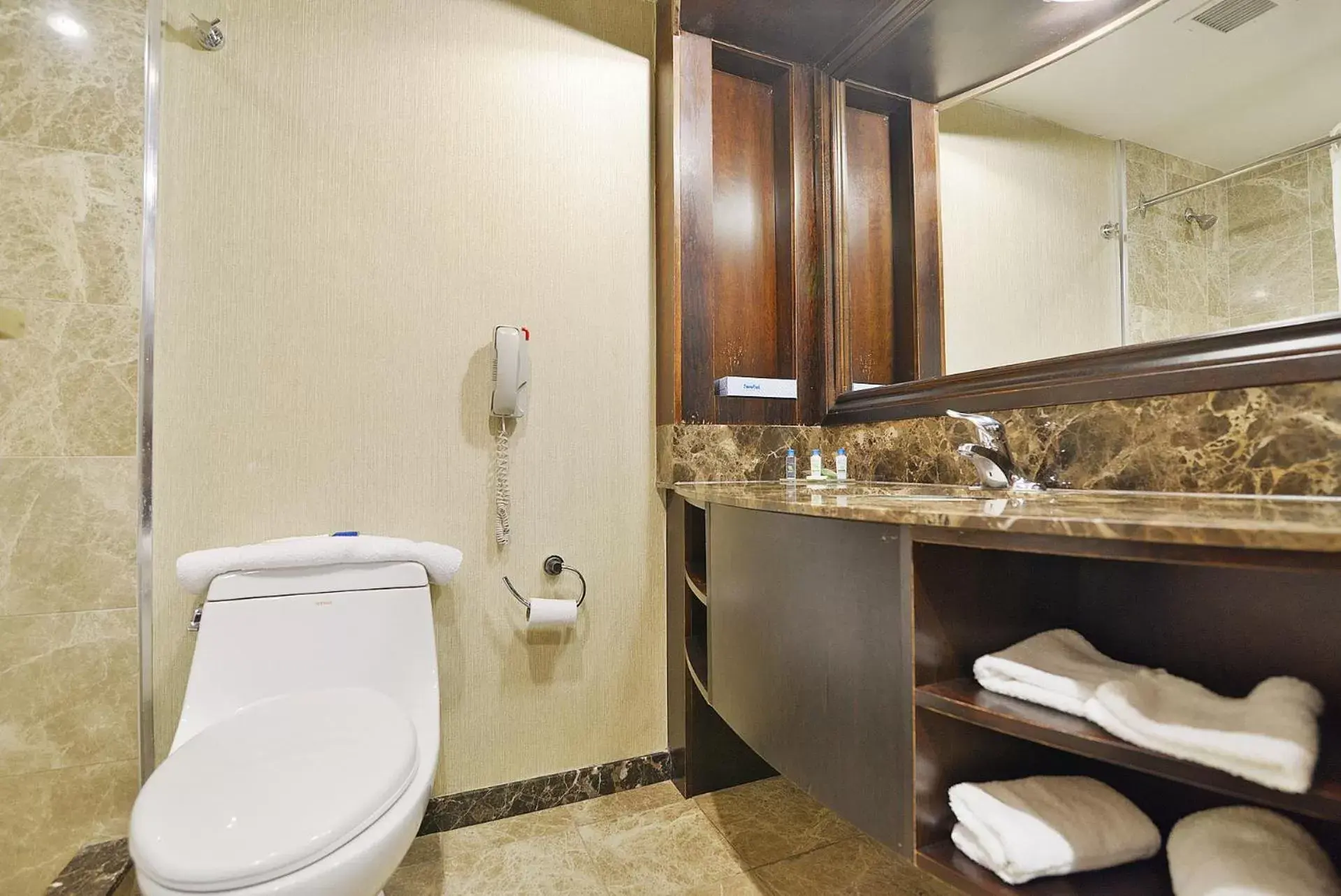 Bathroom in Woodbine Hotel & Suites