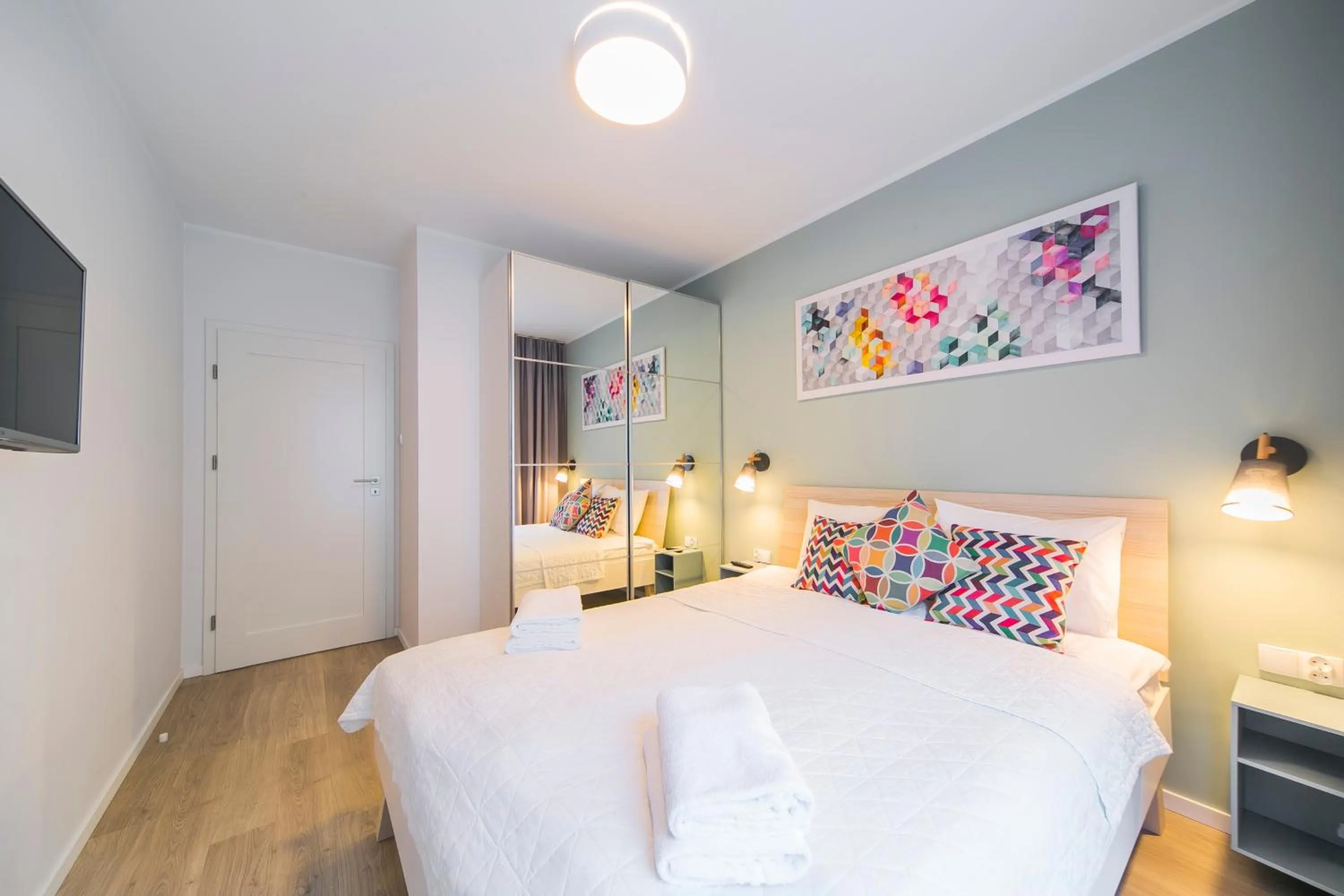 Bedroom, Bed in GRANO APARTMENTS Gdańsk Motława SPA & Wellness